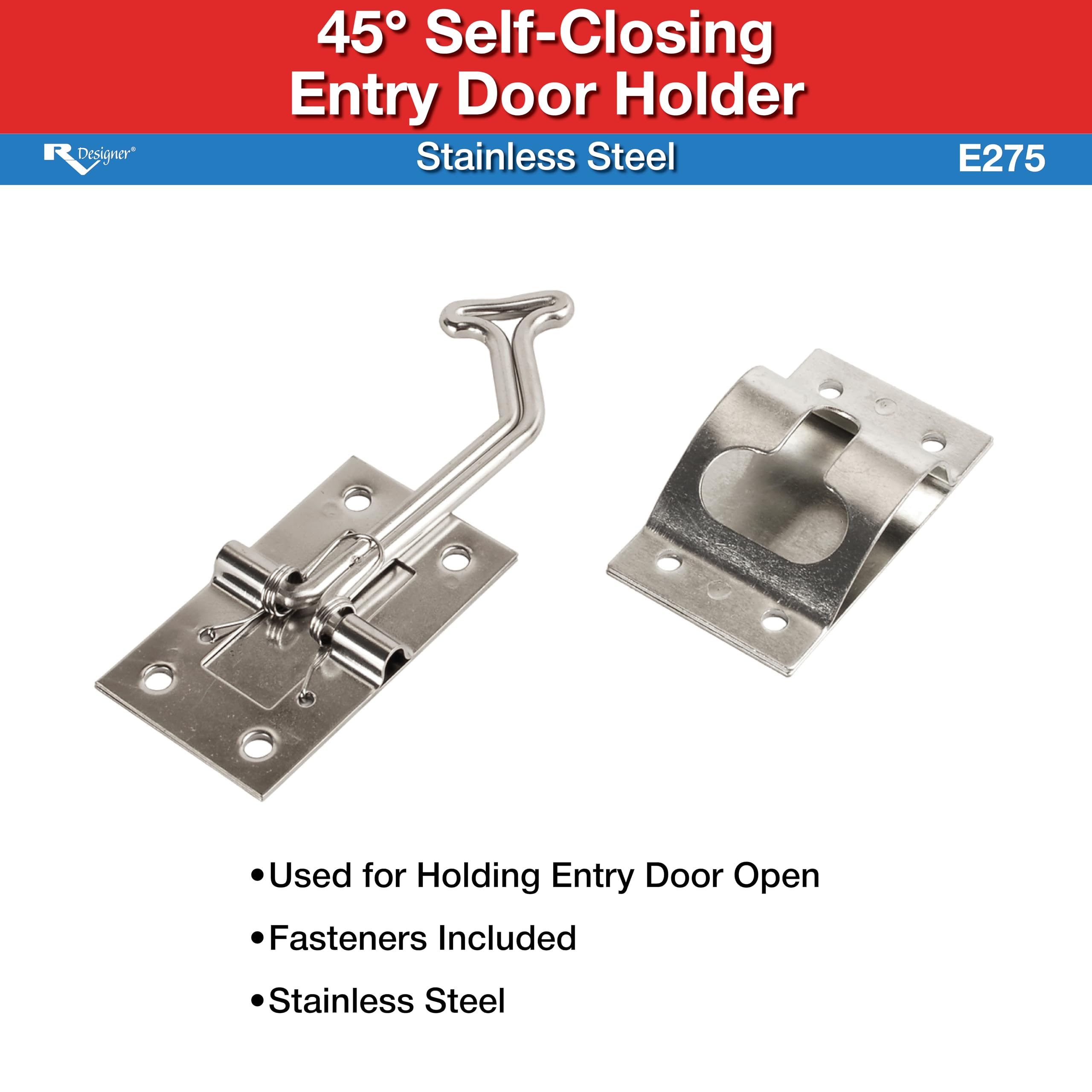 Rv Designer E275 45 Degree Stainless Steel Entry Door Holder