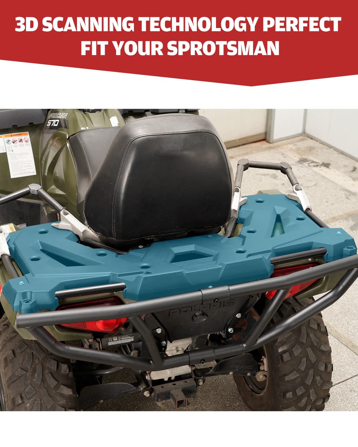 A & UTV PRO Rear Utility Rack for Polaris Sportsman 2014-2021, Black, 116x8x57.5cm, Plastic, OEM Replacement #2635059-070