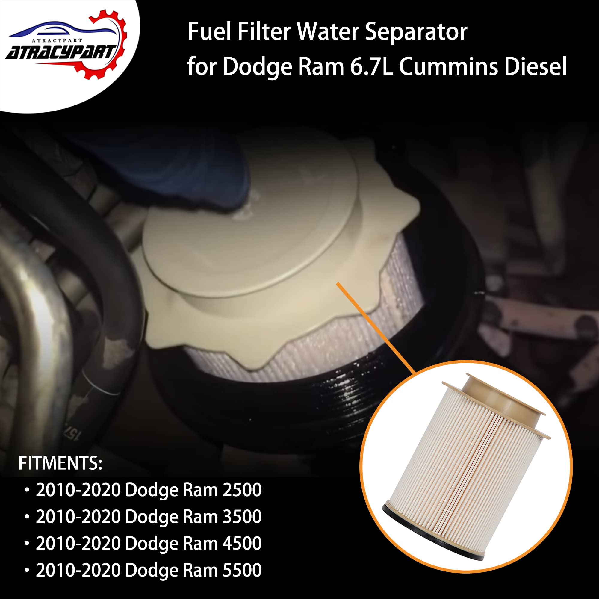 6.7L Cummins Fuel Filter Water Separator | Replacement For 2010-2020 Dodge Ram 2500 3500 4500 5500 6.7 Diesel Engines | Replaces