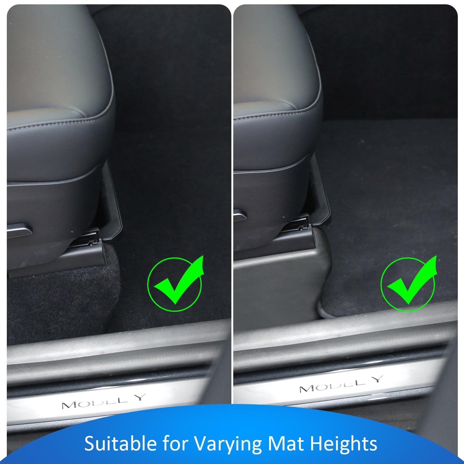 Geedar Under Seat Storage Box Organizer For Tesla Model Y (1 Pack), Upgraded Abs + Tpe Double Layer Hidden Storage Box, Washable