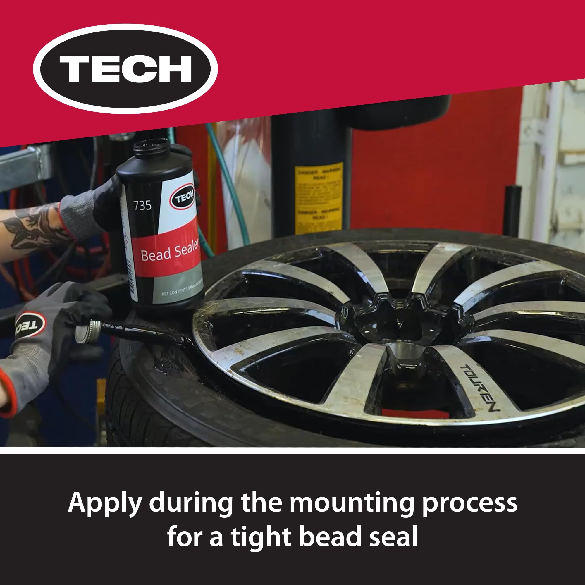 TECH Tire Bead Sealer, 1 Quart - Leak Prevention for Tubeless Wheels, Fills Gaps and Stops Rim Edge Leaks