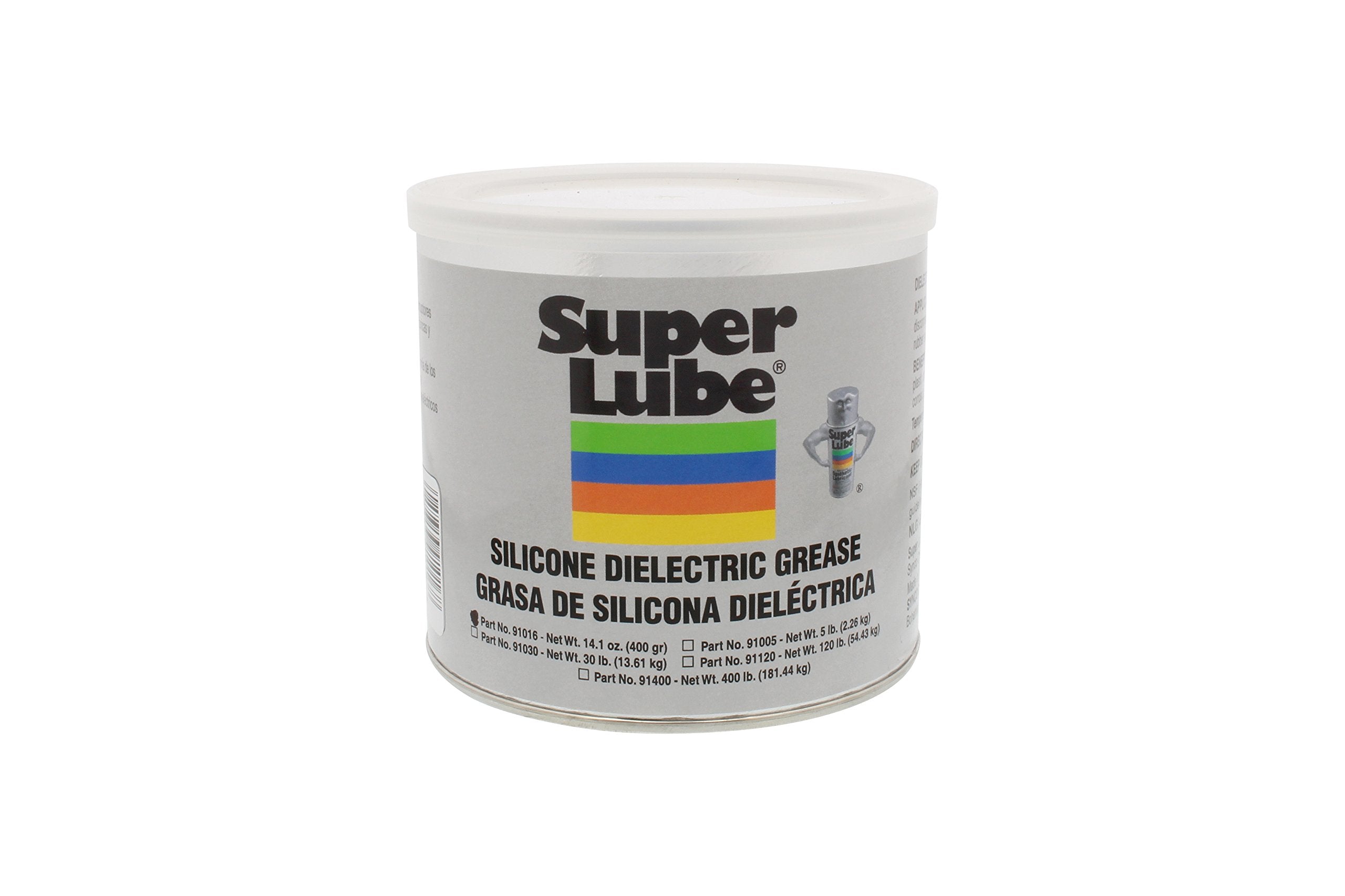 Super Lube Silicone Dielectric Grease, NSF Certified, 14.1oz Canister, Translucent White, Model 91016