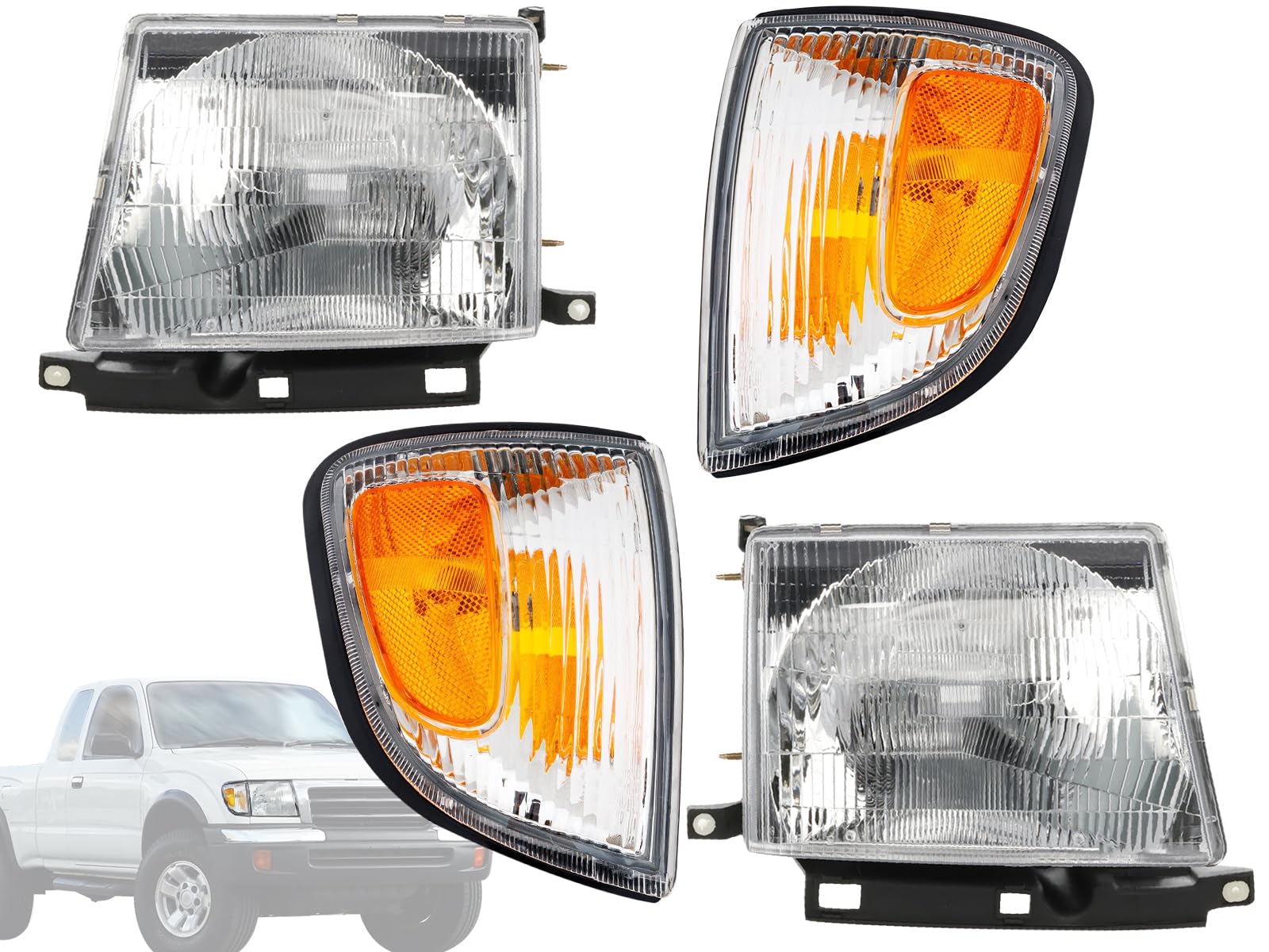 Auto Parts Avenue APA Replacement Head Lamp Corner Parking Light for 1997-2000 Tacoma 2WD Without PreRunner Combo SET