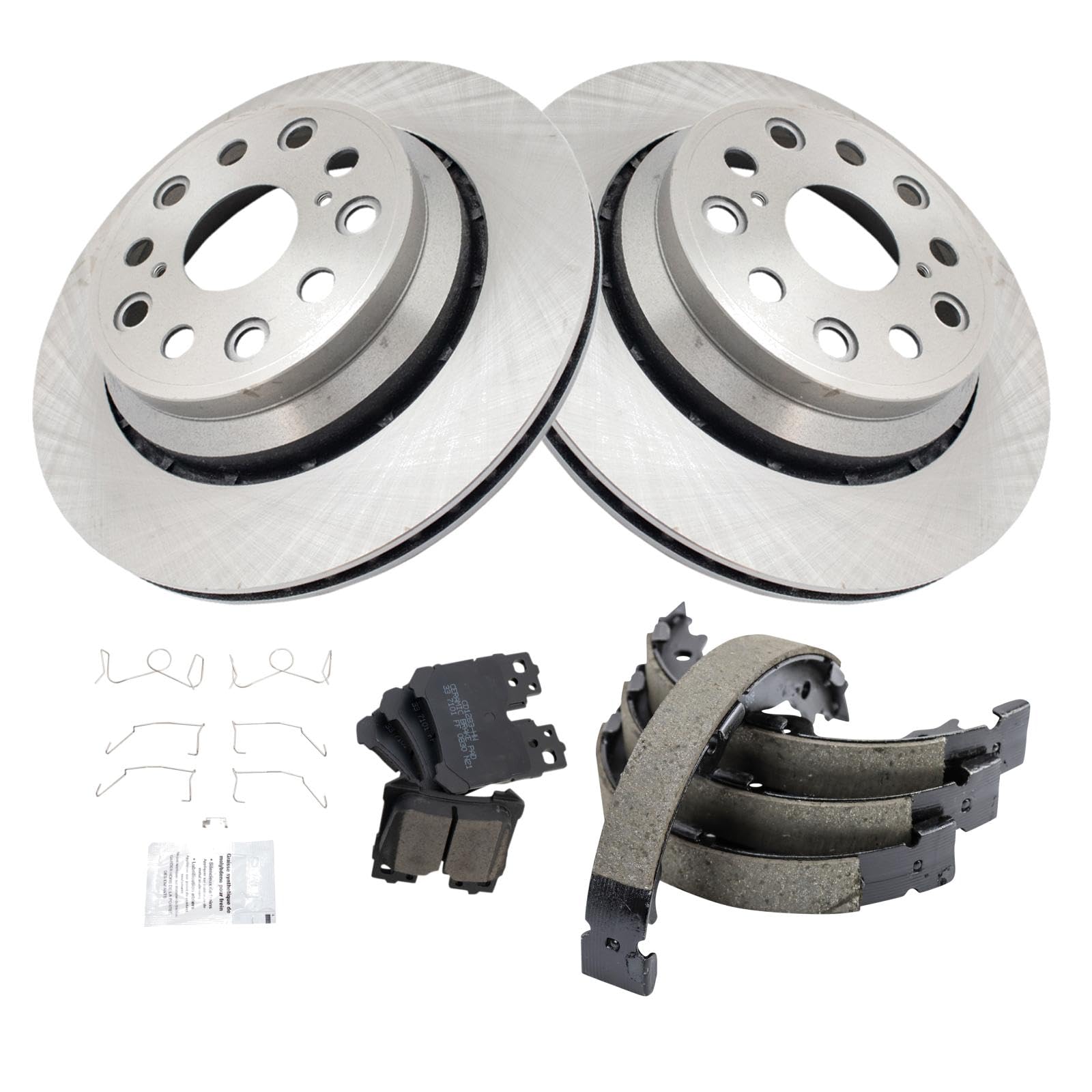 Trq Rear Ceramic Brake Pad & Rotor Kit Compatible With 2011-2016 Lexus Ls460