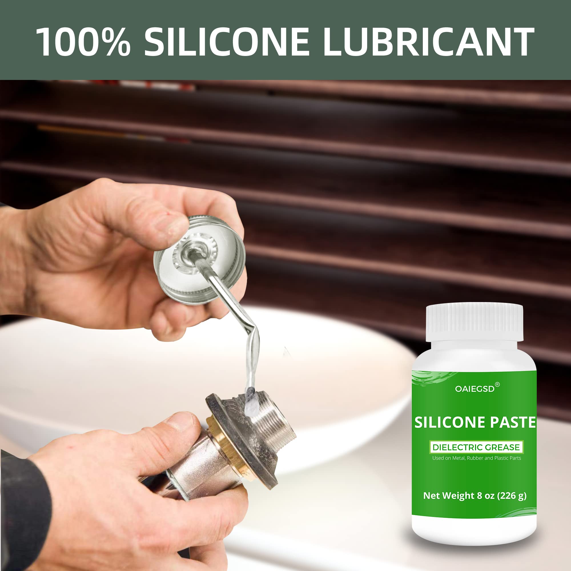 OAIEGSD 8oz Dielectric Grease - 100% Silicone Lubricant with Brushes, Original Version, Model Dielectric Grease-8226