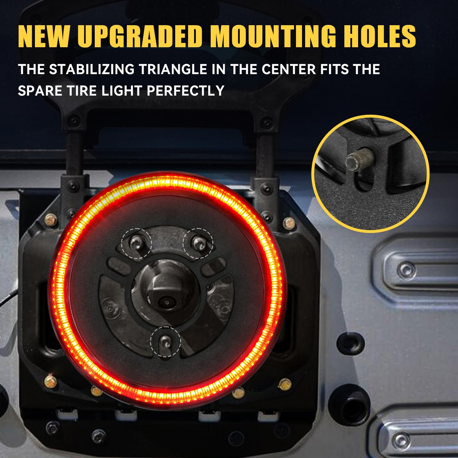Bordan Spare Tire Led Third Brake Light For Wrangler Jl Jlu, Plug & Play, Rear Brake Light Compatible With 2018-2022 Jeep Wrangl