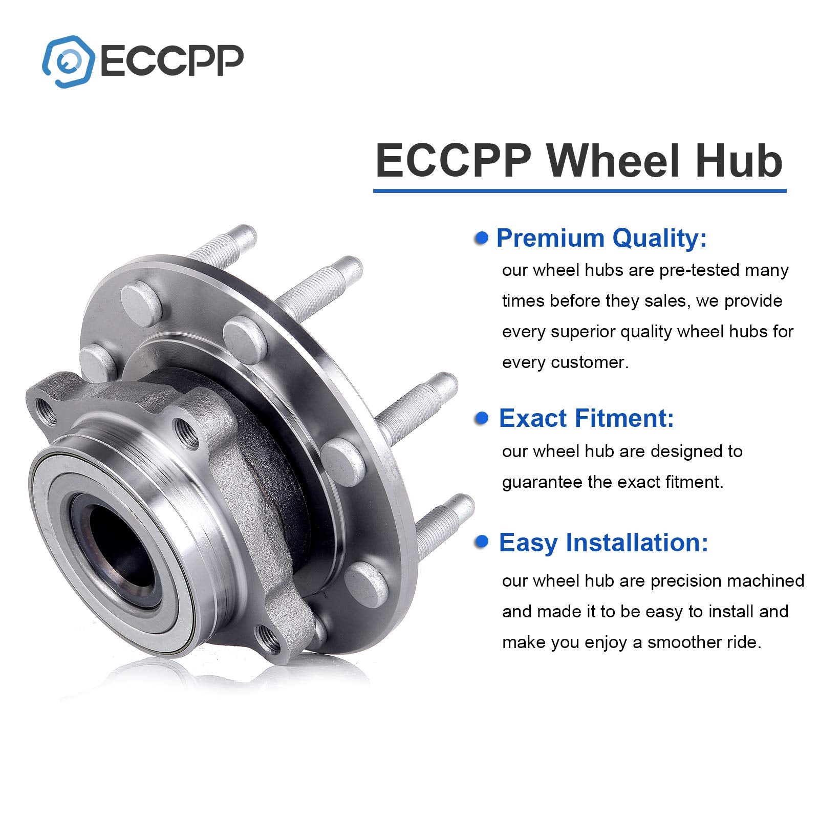 ECCPP 515058 Front Wheel Bearing and Hub Assembly fit for Chevrolet Silverado 1500 HD 2500 HD Tahoe GMC Sierra 1500 HD 2500 HD Y