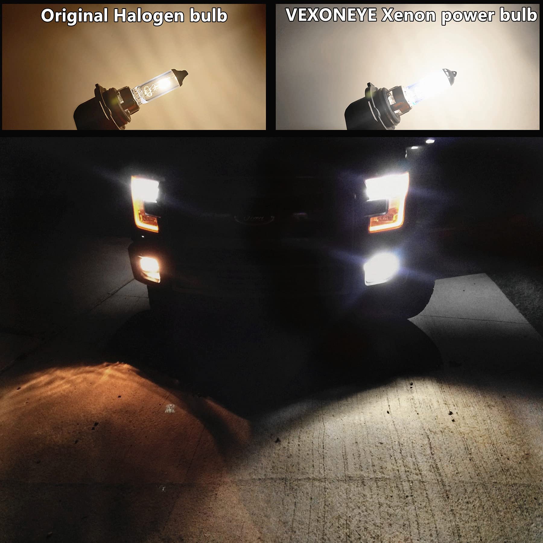 Vexoneye 9005/Hb3 Halogen Headlight Bulb 12V 60W 5000K White Lights Bulbs Headlamp Super Bright