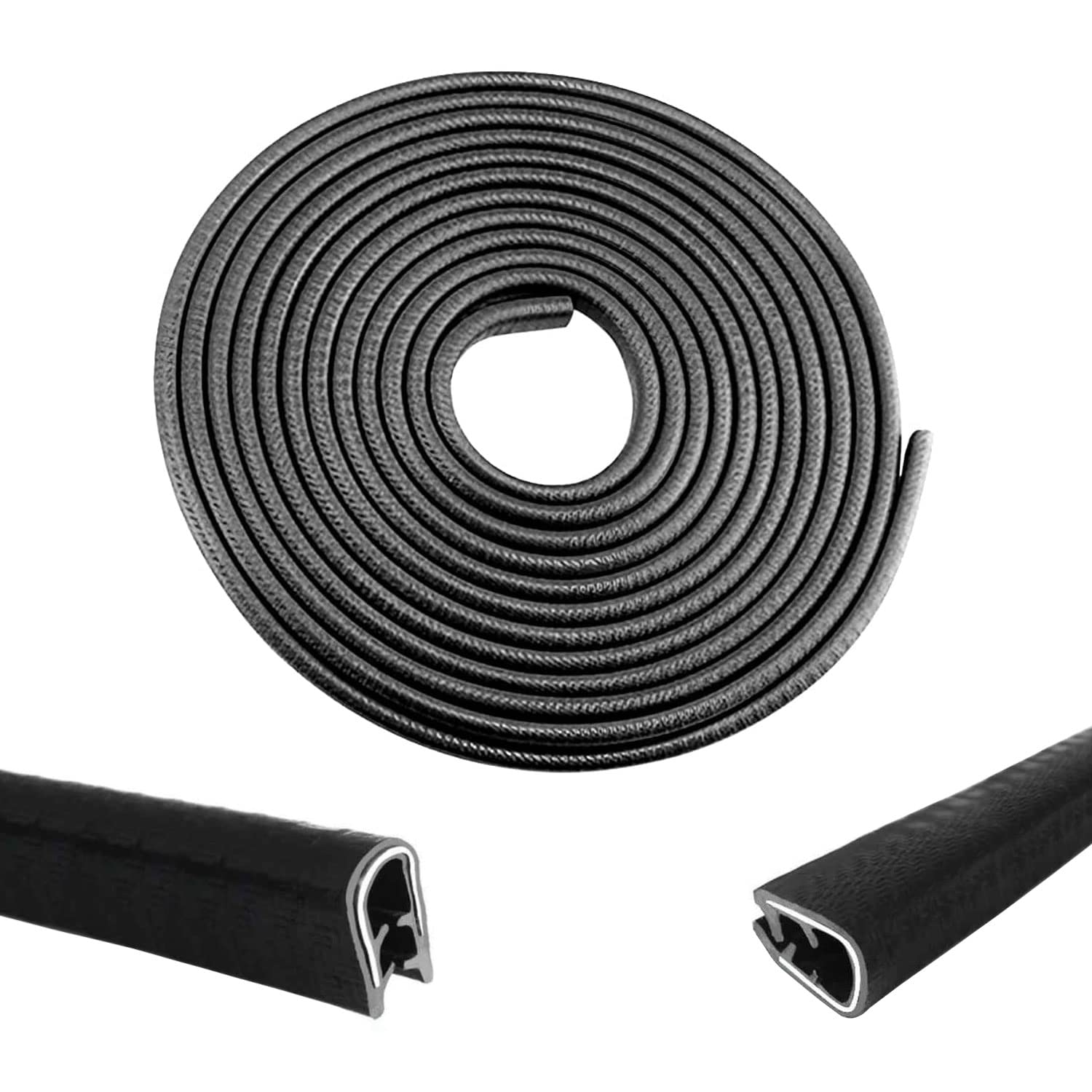 16.5Ft Car Door Edge Guards - Black Universal Fit Door Edge Protector, Rubber U Shape Automotive Door Trim Molding for Sedans Tr