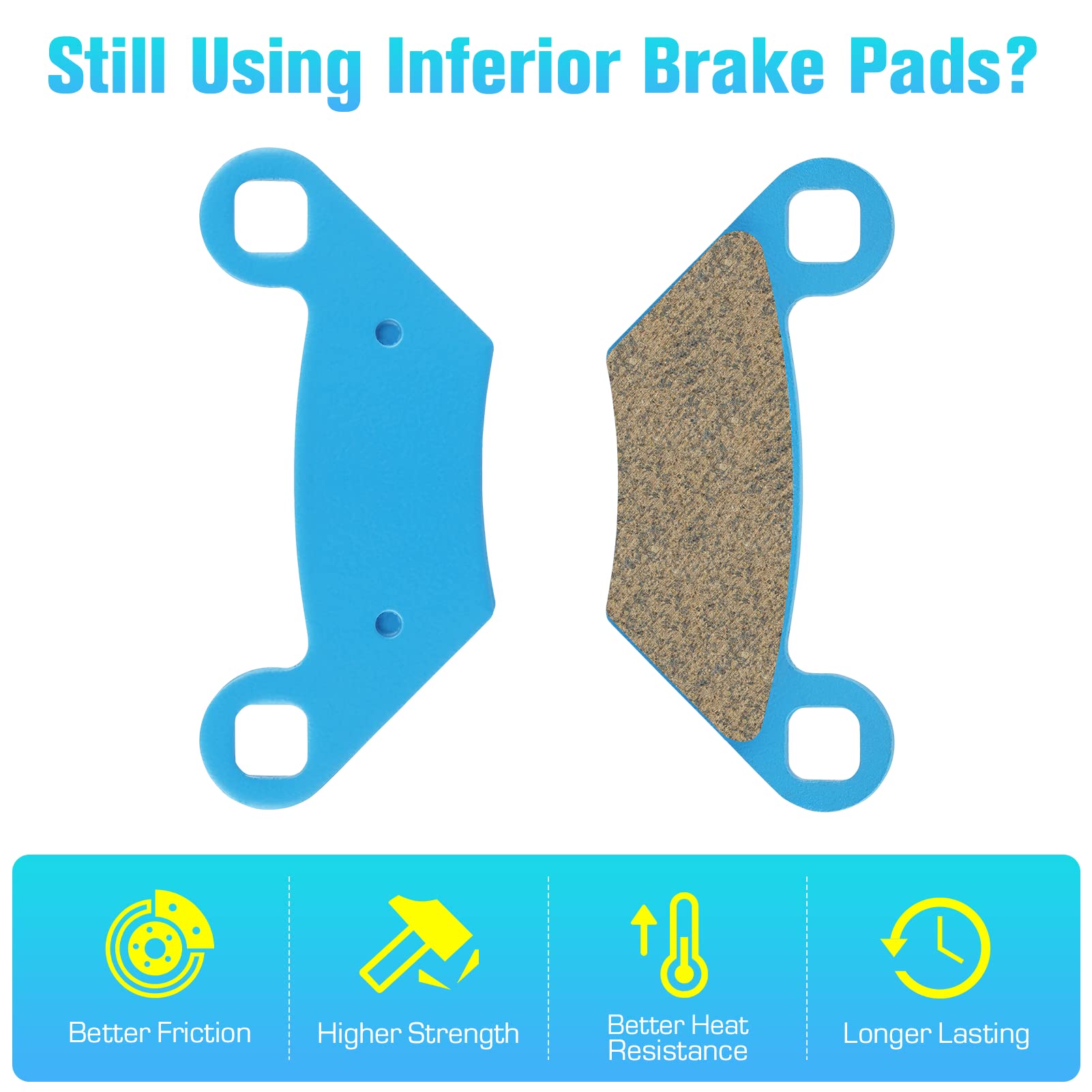 Brake Pads Ceramic Organic for Polaris Sportsman Forest Scrambler 450 500 550 570 800 850 1000 HO XP Tractor X2 Touring HO EPS 2