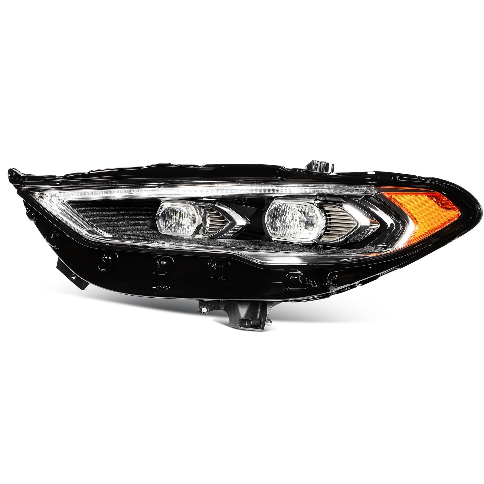 LBRST Headlight Fit 2017-2020 for Fusion Black Housing Clear Reflector Left Headlight Assembly FO2502347