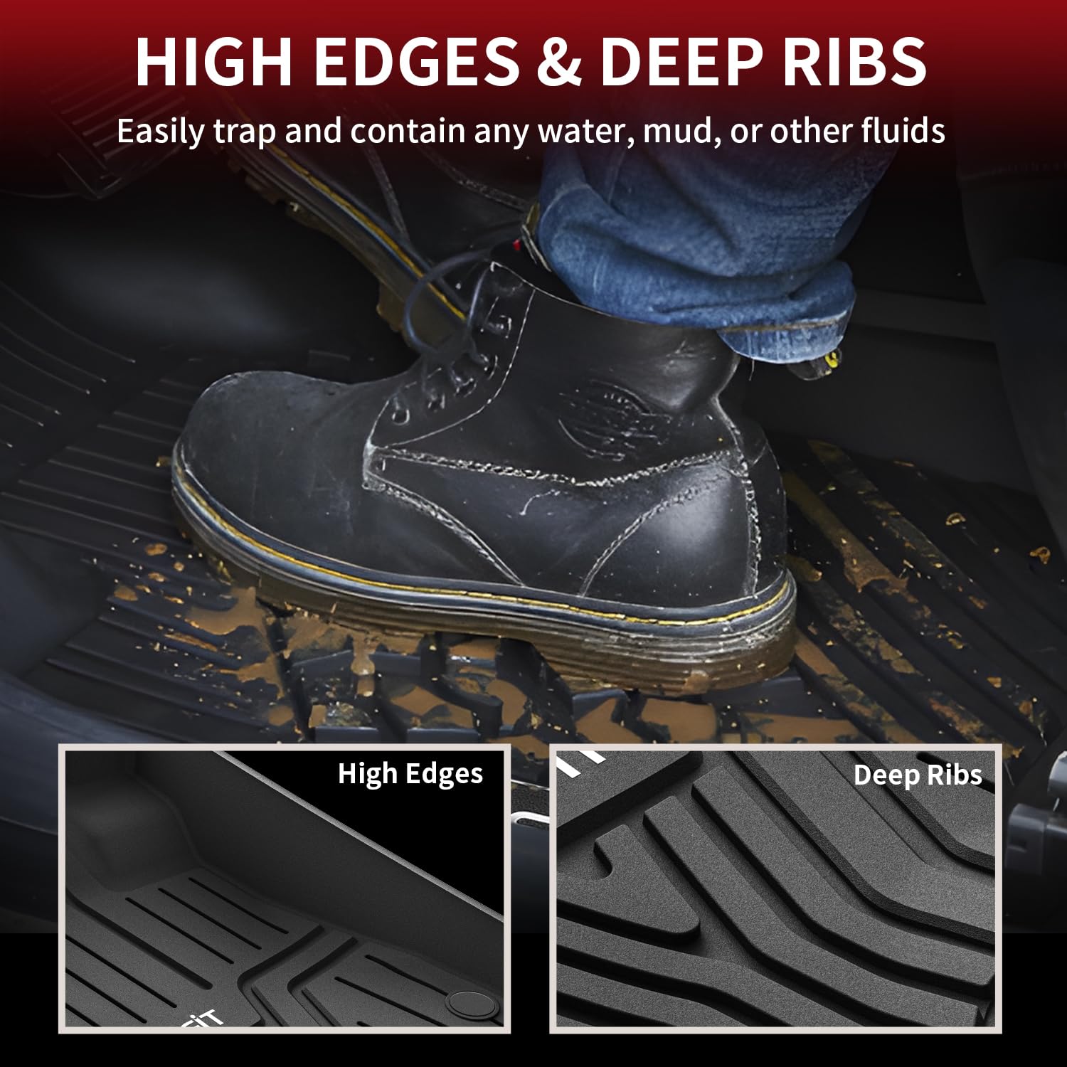 LASFIT Floor Mats for Honda CR-V 2023-2026, TPE All Weather Liners, 1st & 2nd Row, Black, Compatible with FCEV & Hybrid