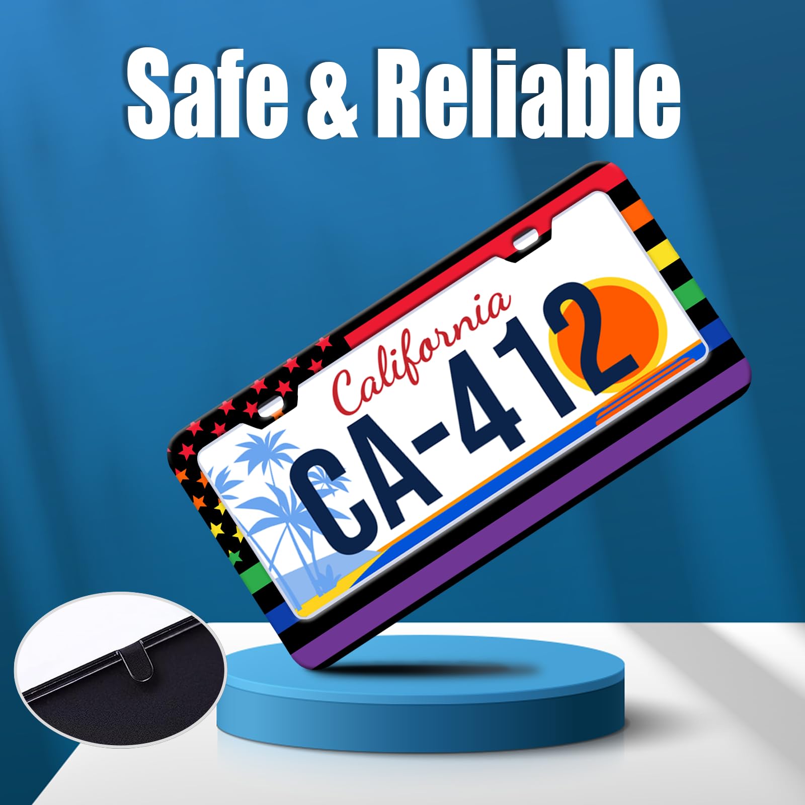 Gay Pride License Plate Frames Rainbow American Flag License Plate Holder for Car Decor Parts Stainless Steel License Plate Cove