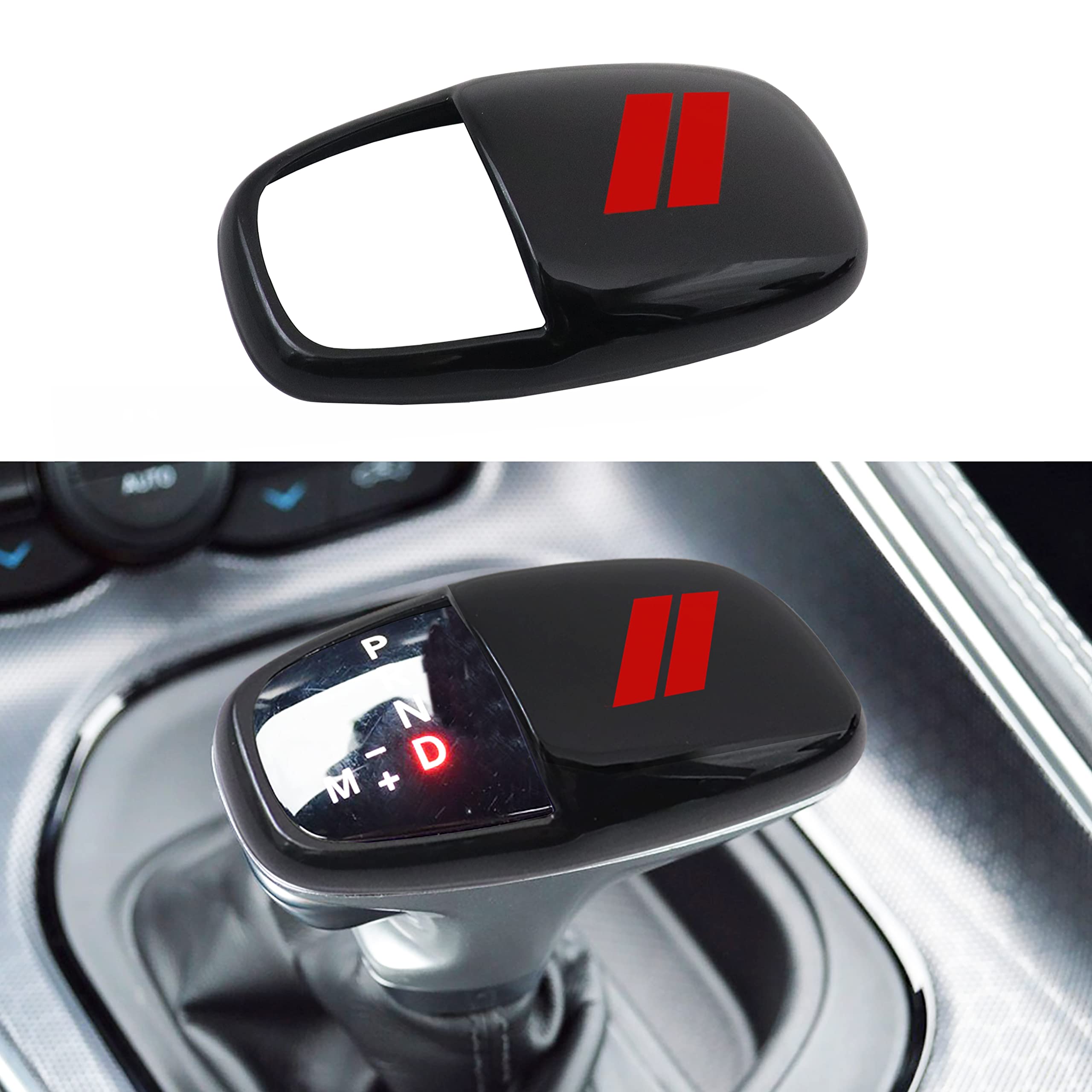 SENSHINE Gear Shift Knob Head Cover Trim for Dodge Charger Challenger Accessories 2015-2022 Durango 2016-2023 ABS Interior Shell