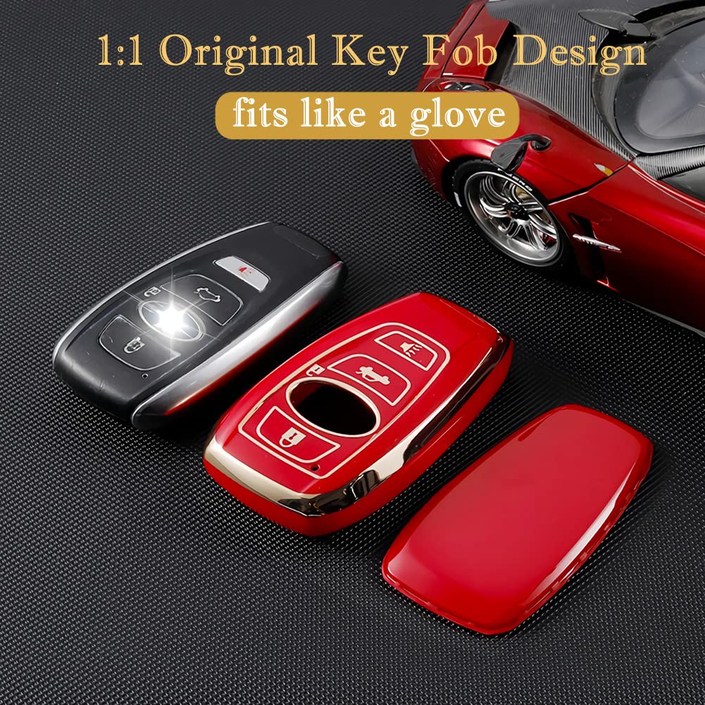 Cacacar For Subaru Forester Outback Key Fob Cover With Keychain, For Forester Outback Brz Legacy Crosstrek Premium Soft Tpu 360