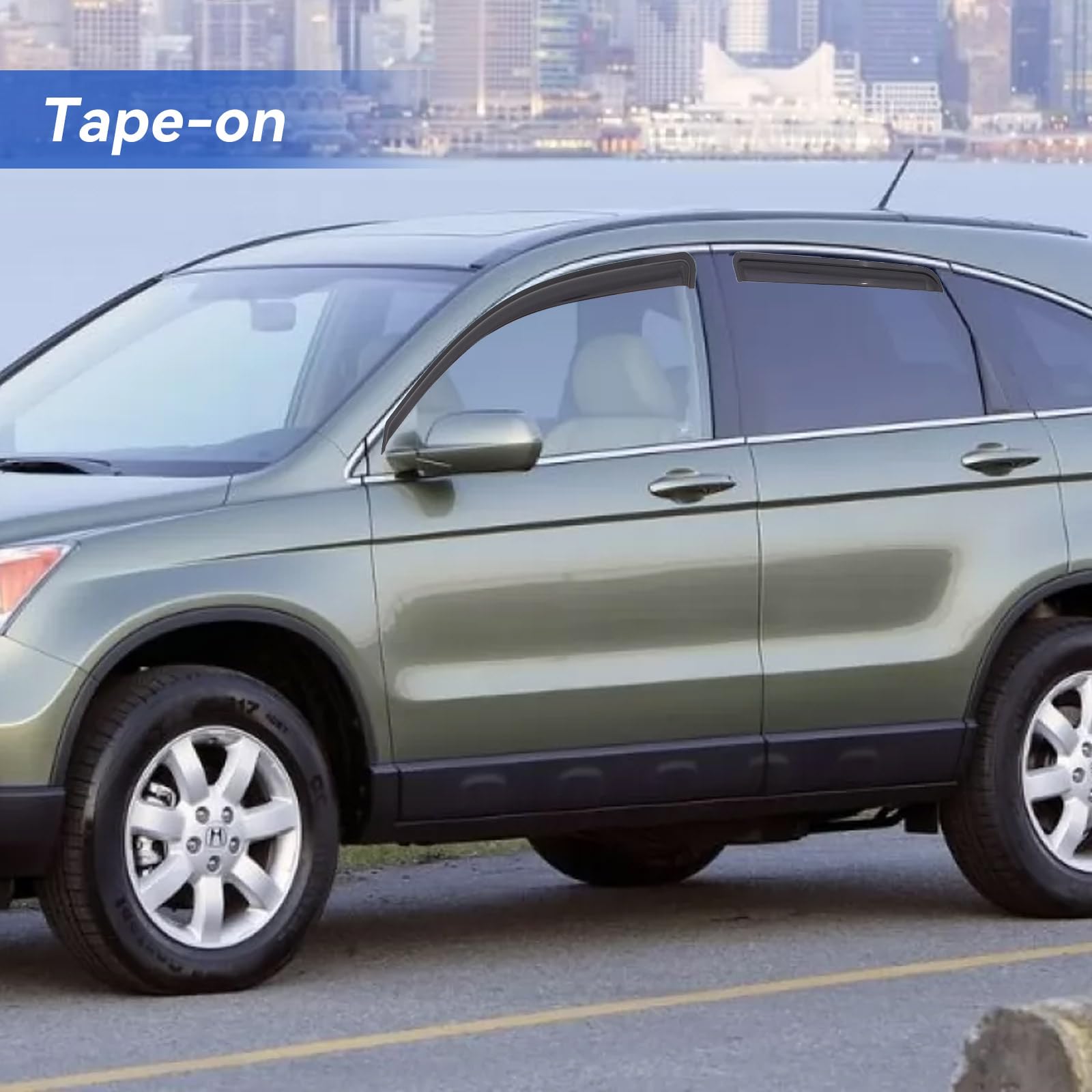 Window Visors Rain Guards for 2007 2008 2009 2010 2011 Honda CRV, Out-Channel Window Vent Wind Deflectors Visors Shades for 07-1