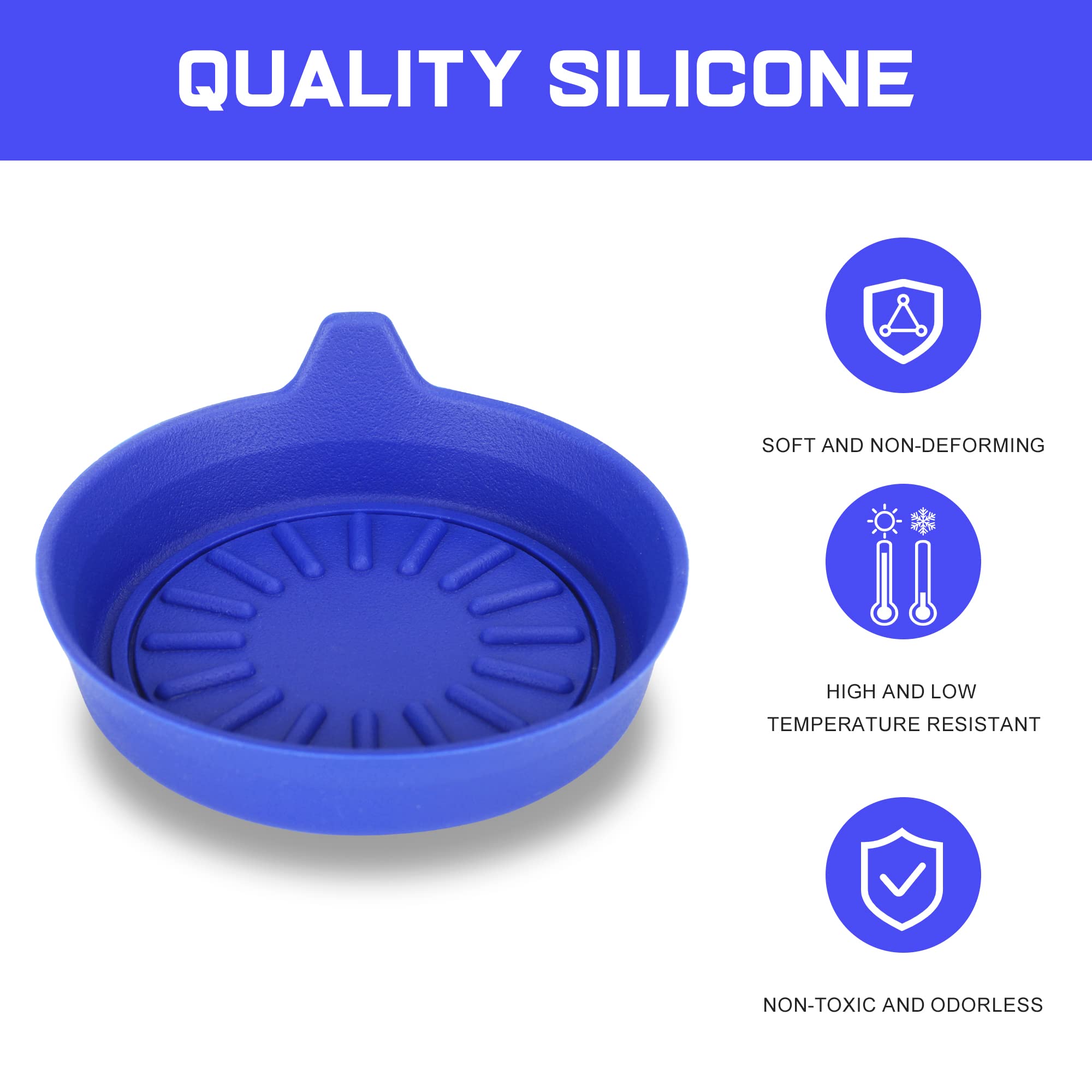 Sparta Car Coasters Set Of 4 Pack, Silicone Universal Vehicle Coasters, 3-1/8 '' Diameter (Blue)