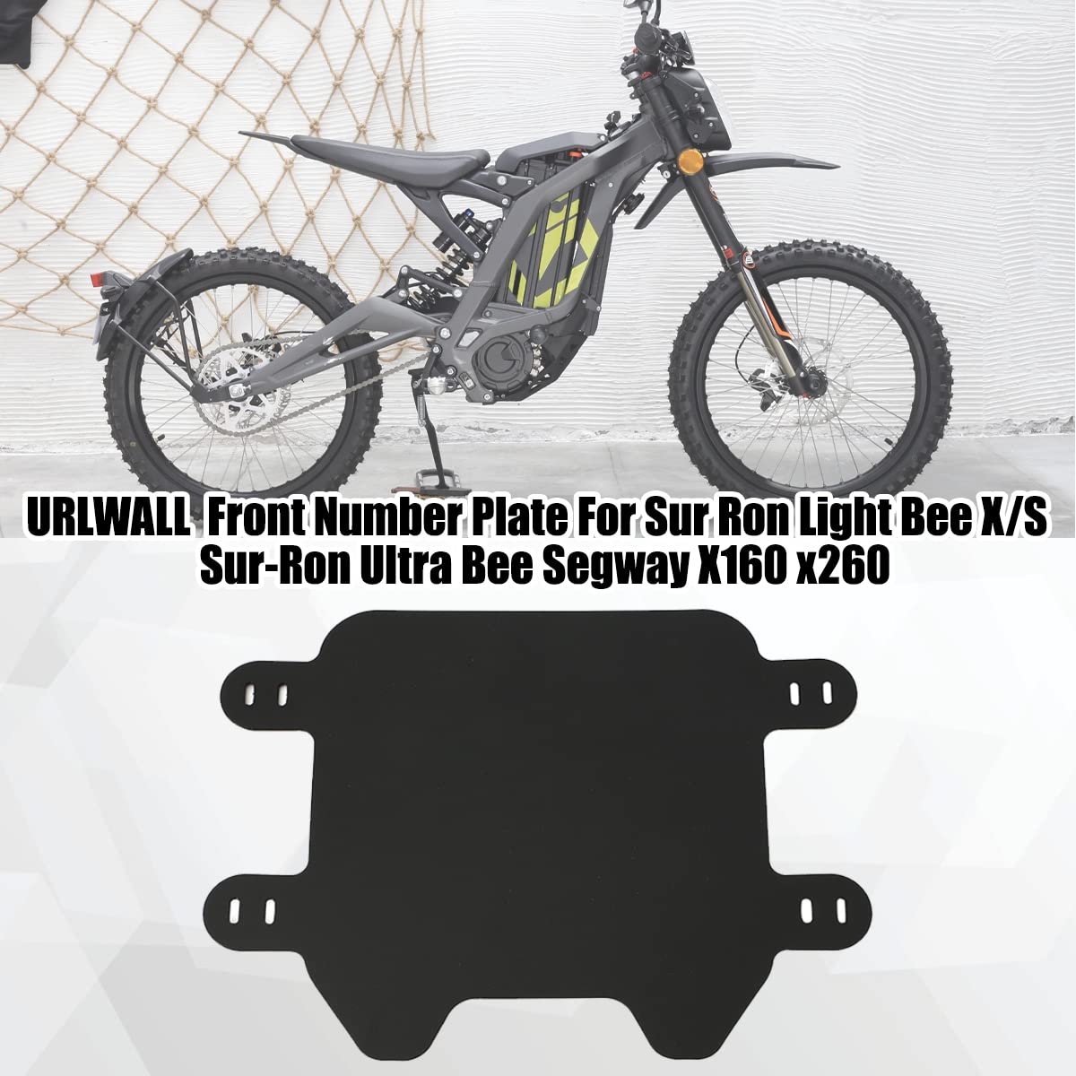 Urlwall Front Number Plate, Motorcycle Plate Replacement Parts For Sur Ron Light Bee X/S Sur Ron Ultra Bee Segway X160 X260, Pre