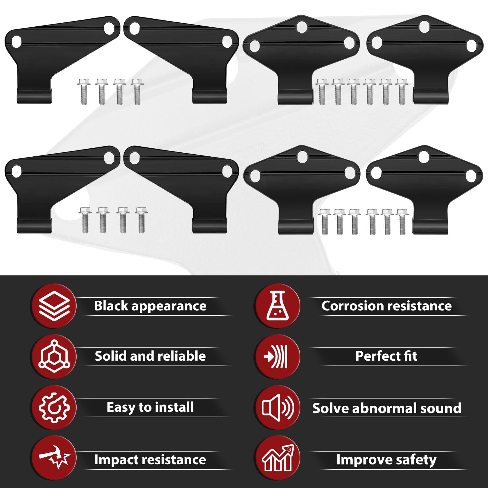 Jeep Wrangler JK Interior 4 Door Assembly Kits Compatible with 2007-2018 Jeep Wrangler JK JKU Rubicon Unlimited Sahara (Inner 4-