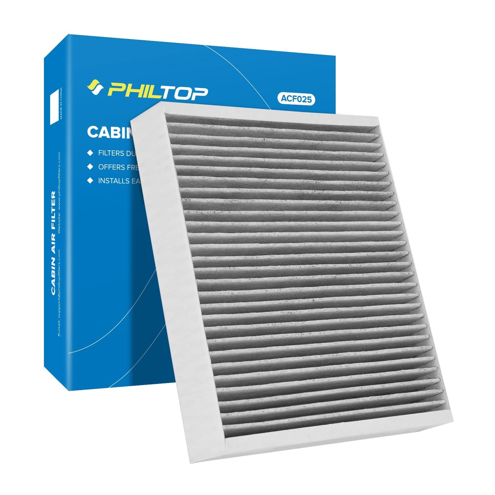 Philtop Cabin Air Filter, Replacement For (Acf025) Cf10775, Cruze, Malibu, Trax, Sonic, Spark, Volt, Encore, Lacrosse, Orlando, 