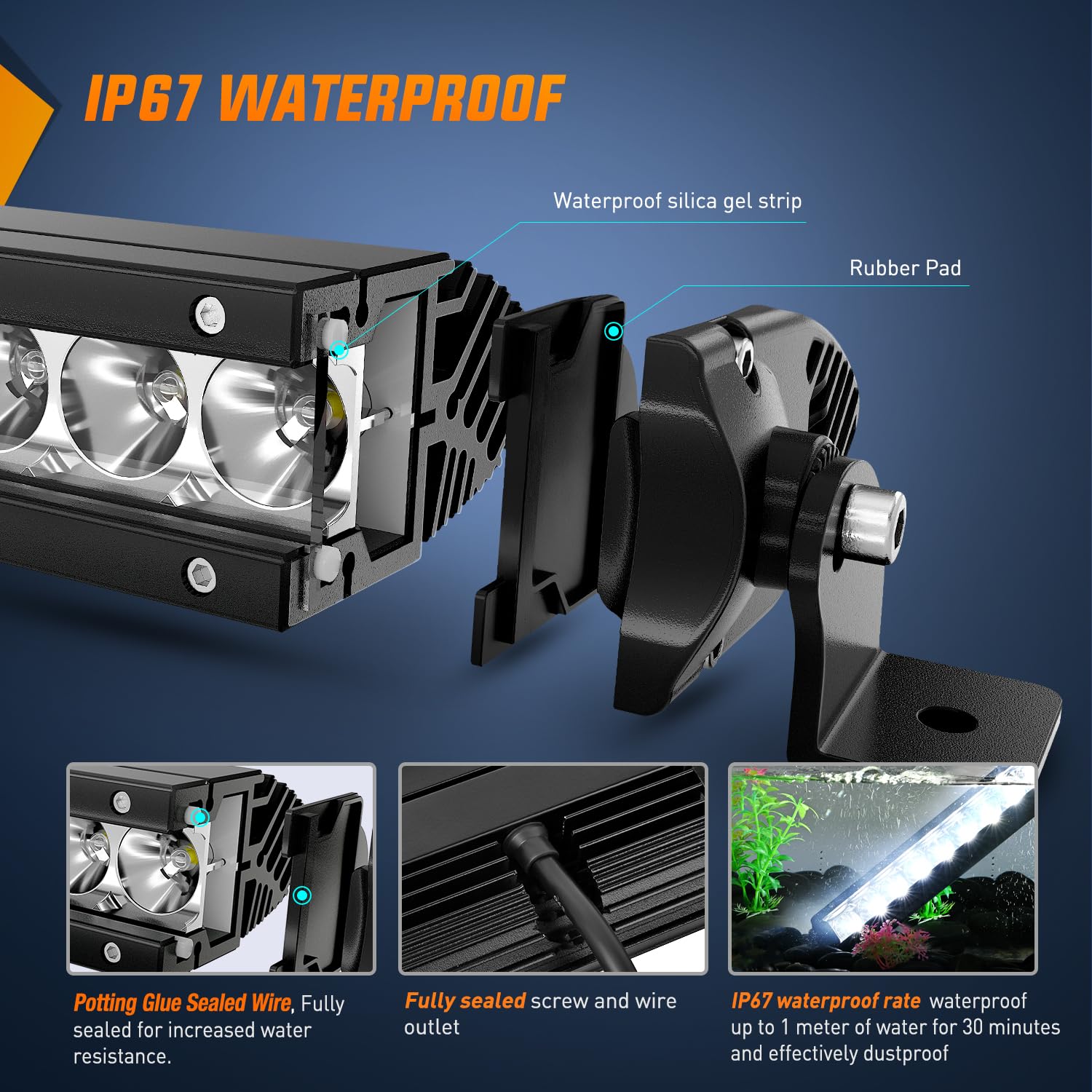 Nilight Led Light Bar 31Inch 150W Spot Flood Combo Super Slim 14500Lm Off Road 3D Led Driving Off Road Lights With Wiring Harnes