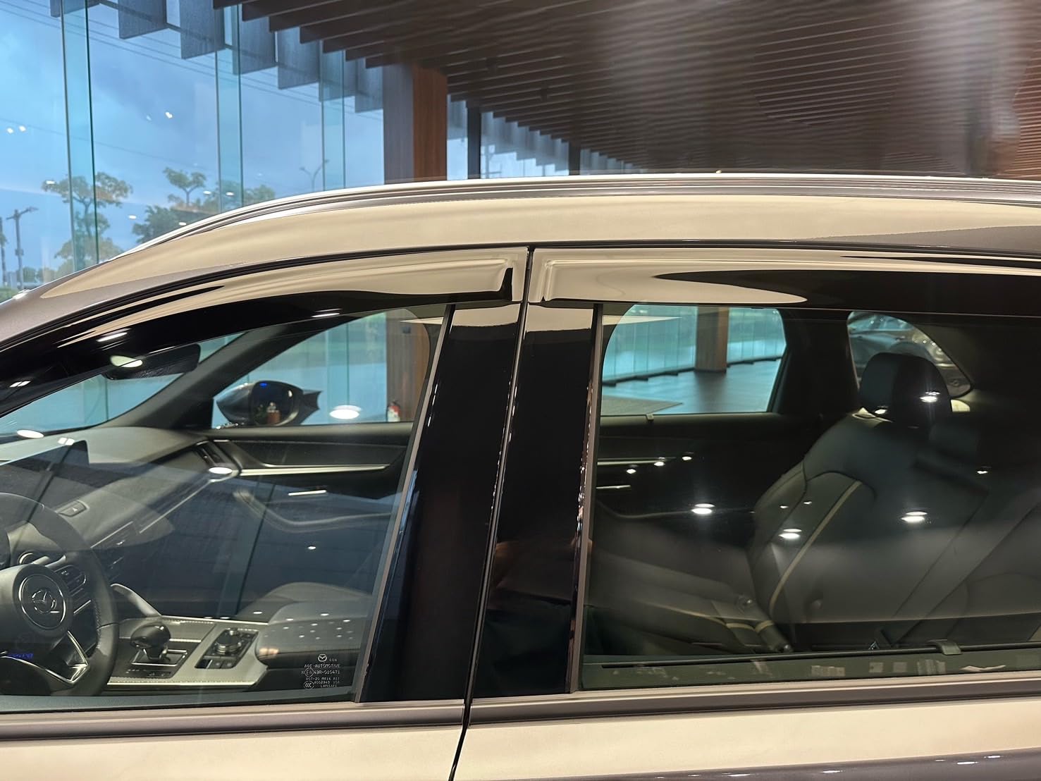 2024 2025 Tape-On Rain Guards For Mazda Cx-90 & Cx-70 Side Window Visor Deflectors Turbo S Select Preferred Plus Premium Tinted