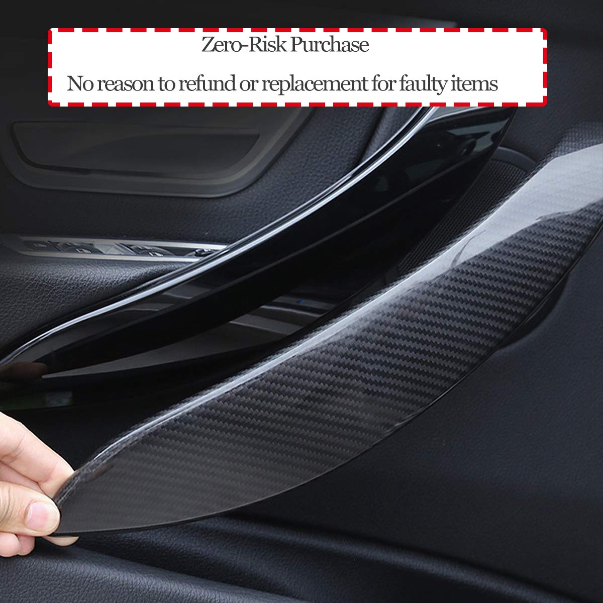 Jaronx Abs Carbon Fiber Door Handle Outer Cover Replacement Compatible With Bmw 3 F30/F31 2012-2018 And 4 F32/F33 2014-2017,Carb