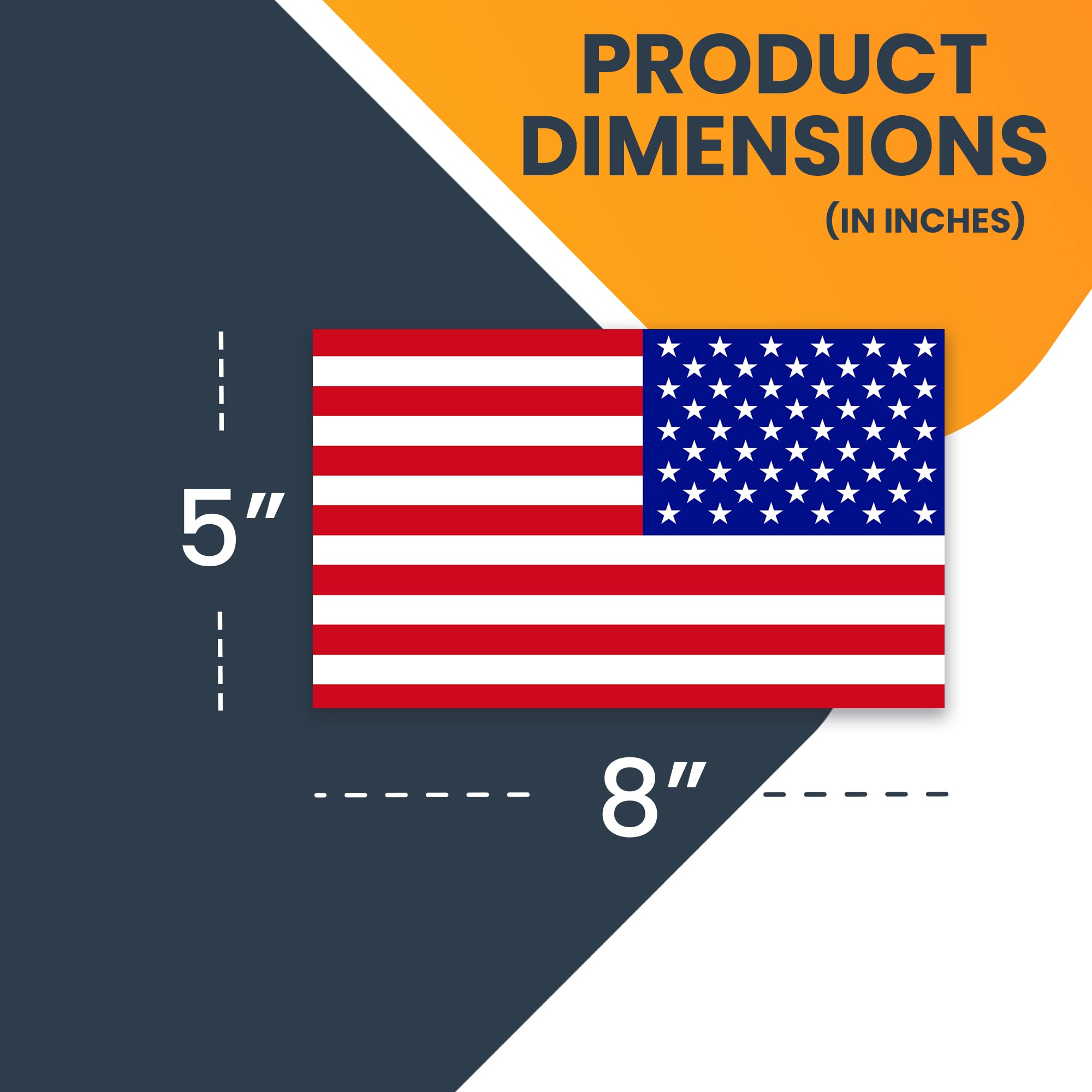 Magnet Me Up Patriotic American Flag Magnet Decals, Opposing 2 Pack, 5X8 Inches, Heavy Duty Automotive Magnet For Car Truck Suv,