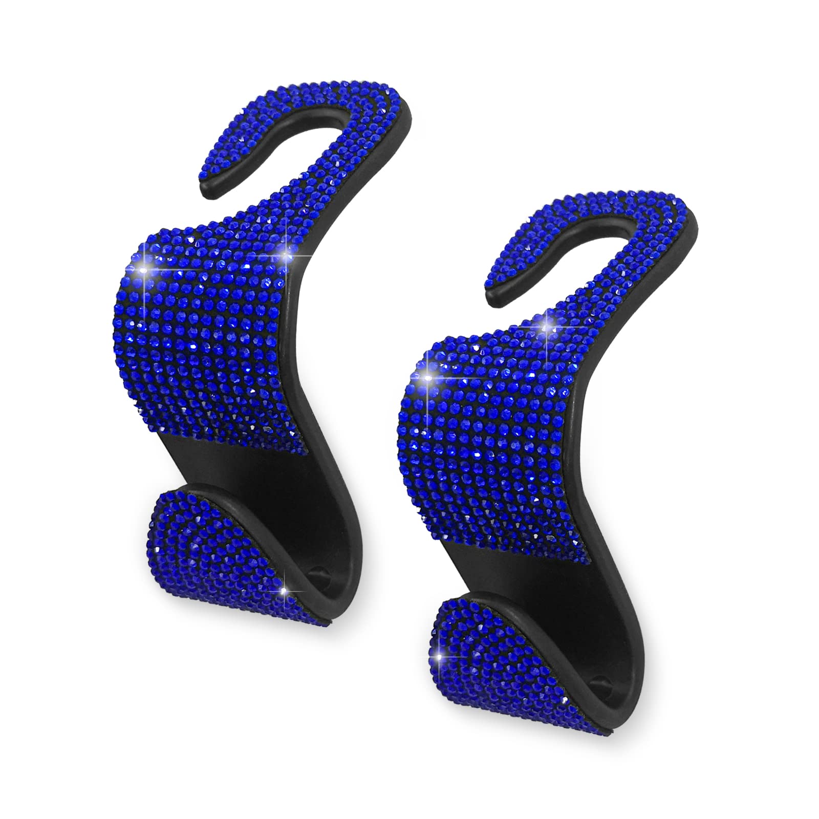 Osifit 2Pcs Car Seat Hooks, Bling Car Rhinestone Headrest Hooks, Universal Bling Car Interior Accessories, For Handbag, Clothes,