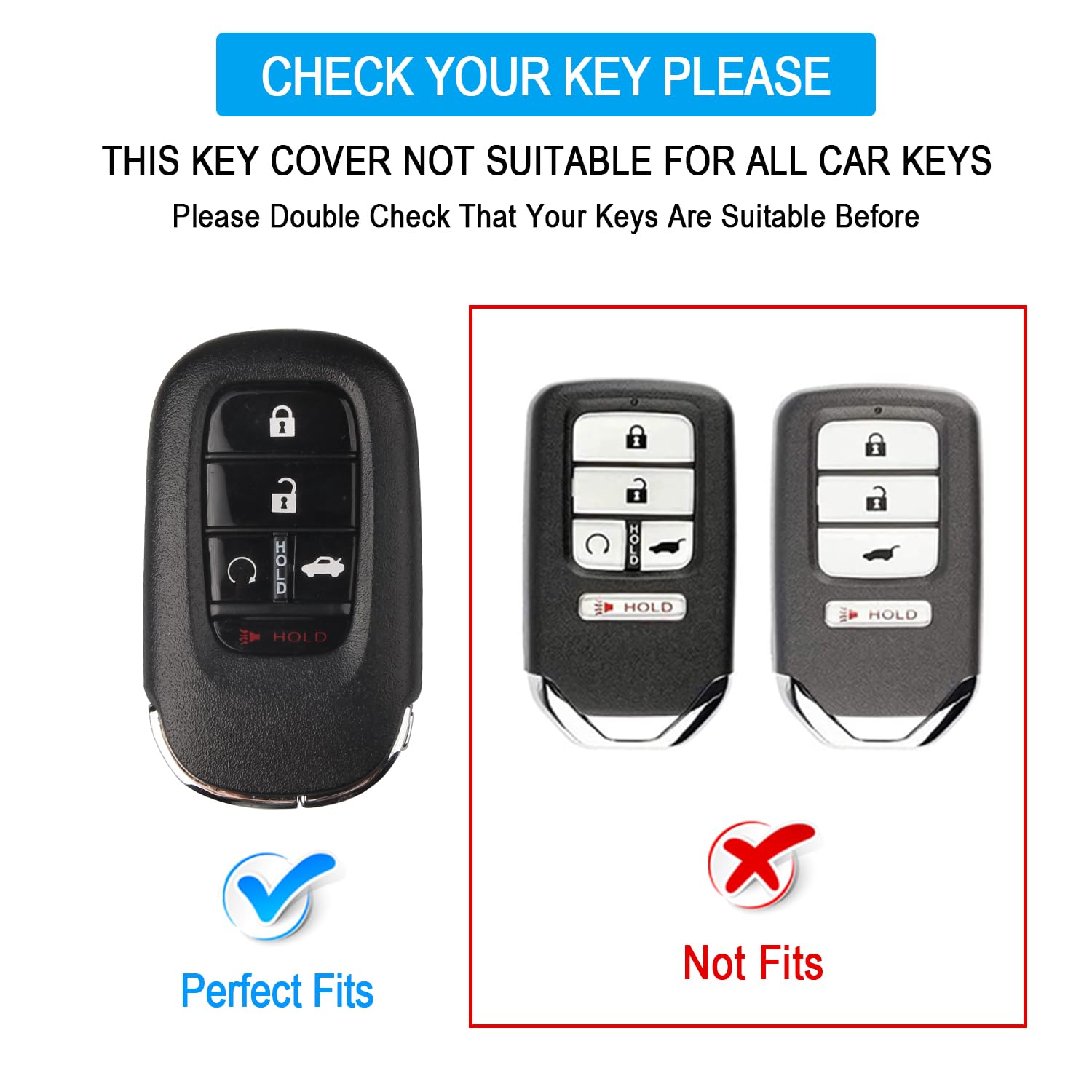 Qbuc For Honda Key Fob Cover, Soft Tpu Car Key Case Protector With Leather Keychain Compatible With Honda Accord Civic Hr-V Cr-V