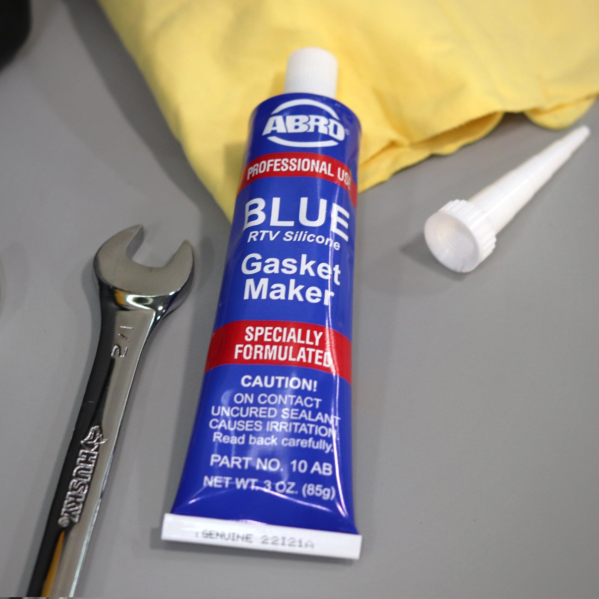 ABRO RTV Silicone Sealant & Gasket Maker, High Temp, 3 oz Tube, Blue, 2 Pack, Up to 500°F, Model 10-AB