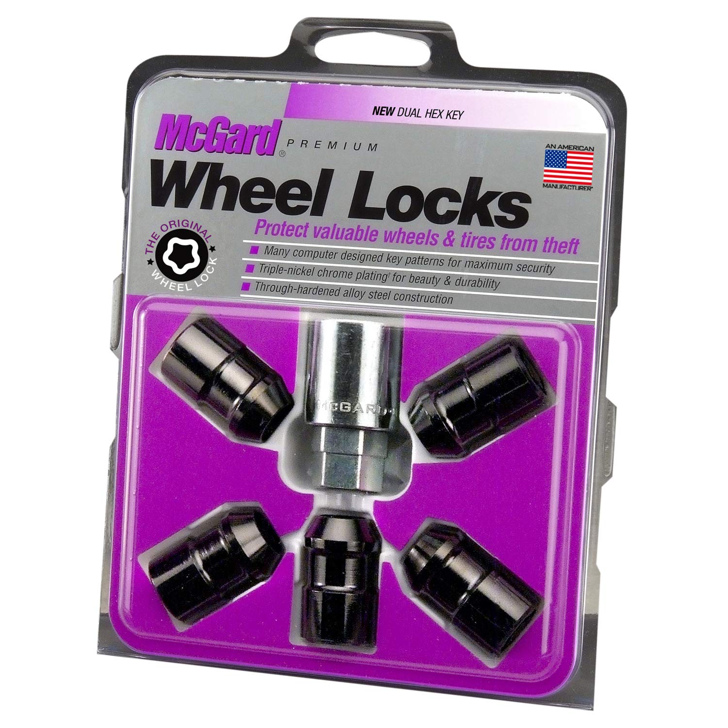 McGard 24548 Black Cone Seat Wheel Locks(1/2-20 Thread Size) - Set of 5