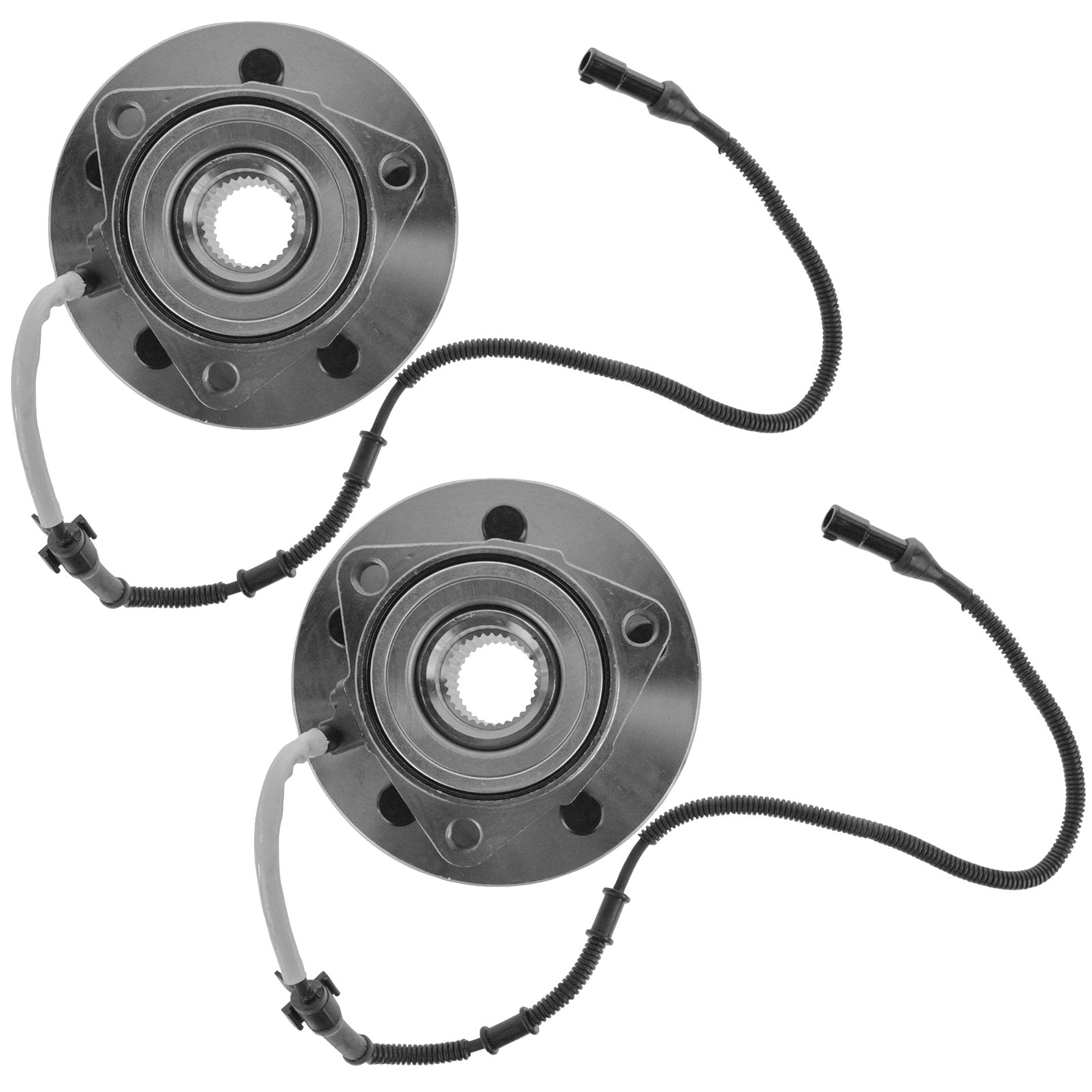 Trq Front Wheel Hub Bearings Assembly Set Compatible With 2000-2004 Ford F-150 2004 F-150 Heritage