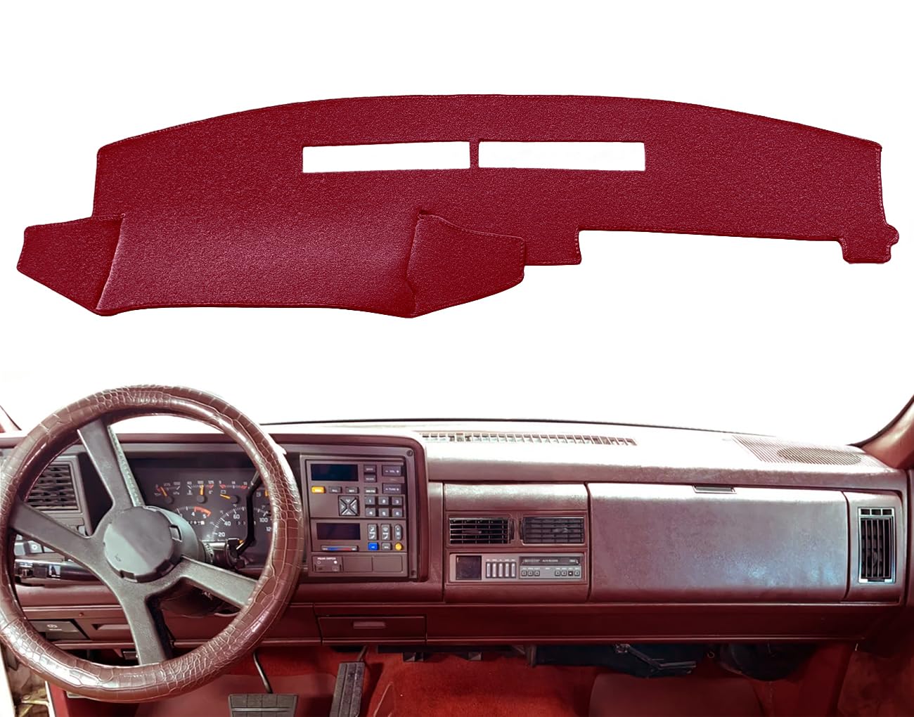 Yiz Dashboard Cover Mat for Chevy Silverado/GMC Sierra 88-94, Maroon, Polyester, Model YIZ804445y25