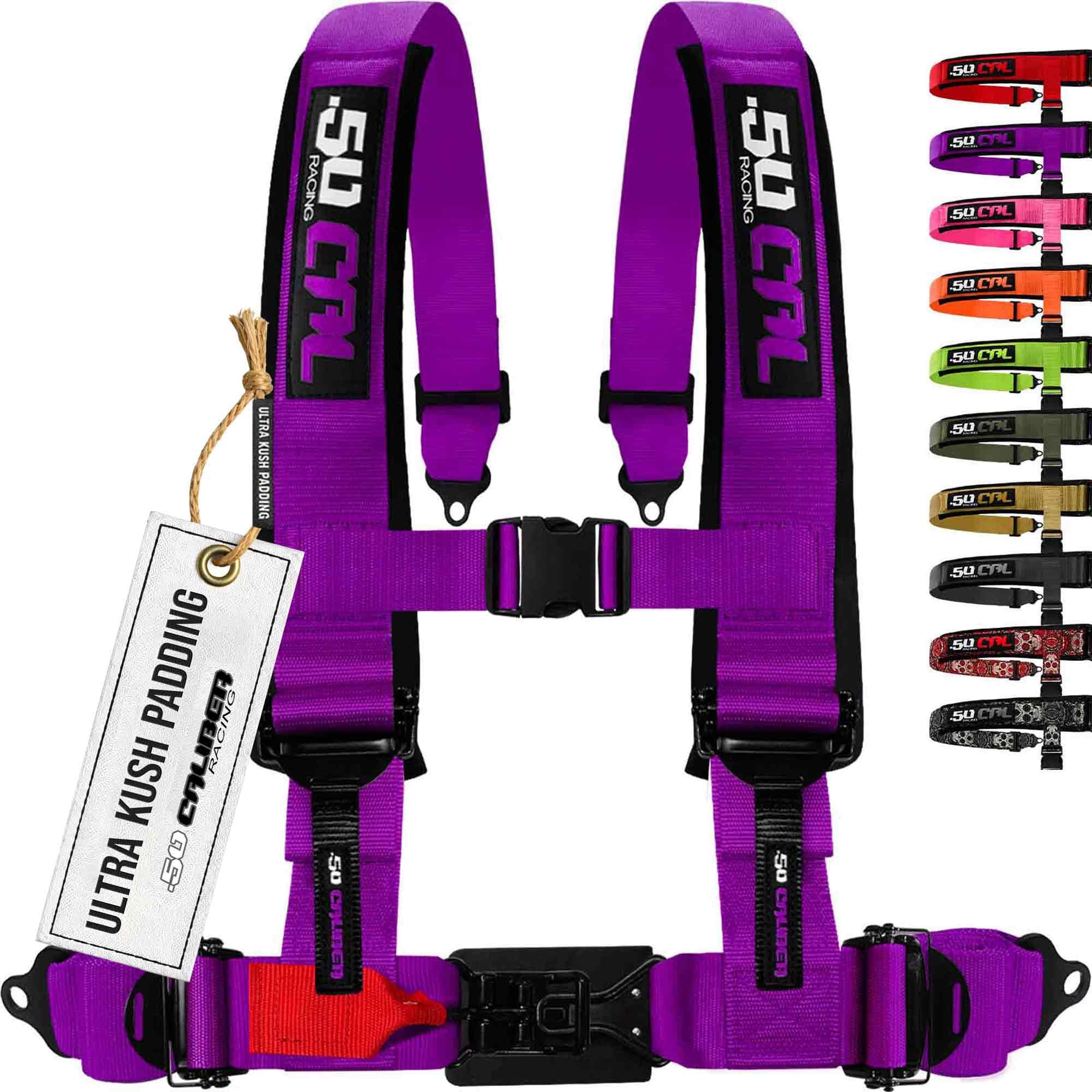 1pc Purple 4 Point Harness for Bucket Seat, 2in Belt, Quick Release, 10 Color Options, Racing Harness UTV RZR Car [6310]
