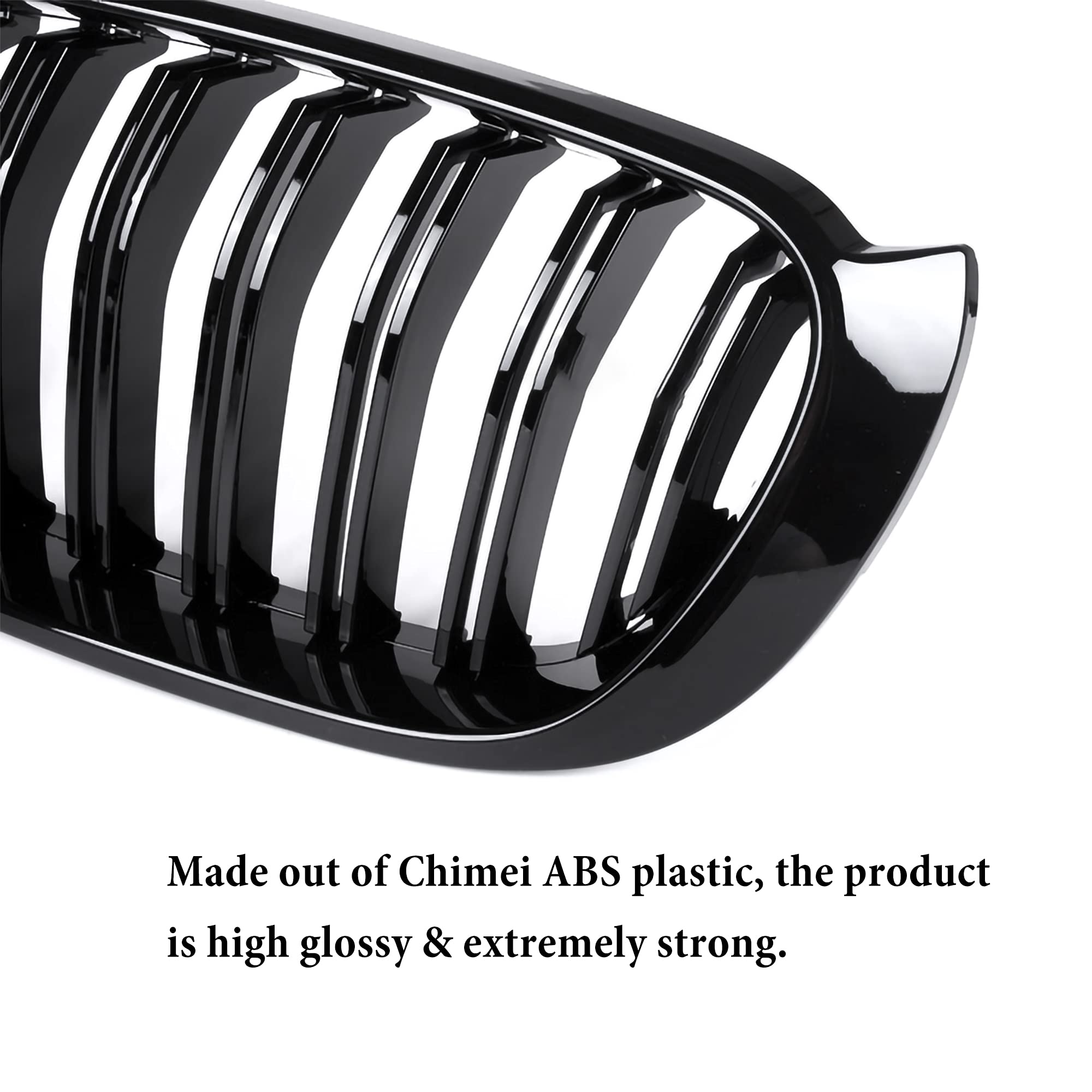 F25 Grille, ABS Front Replacement Kidney Grill for X3 Series F25 2015-2017 X4 Series F26 Gloss Black