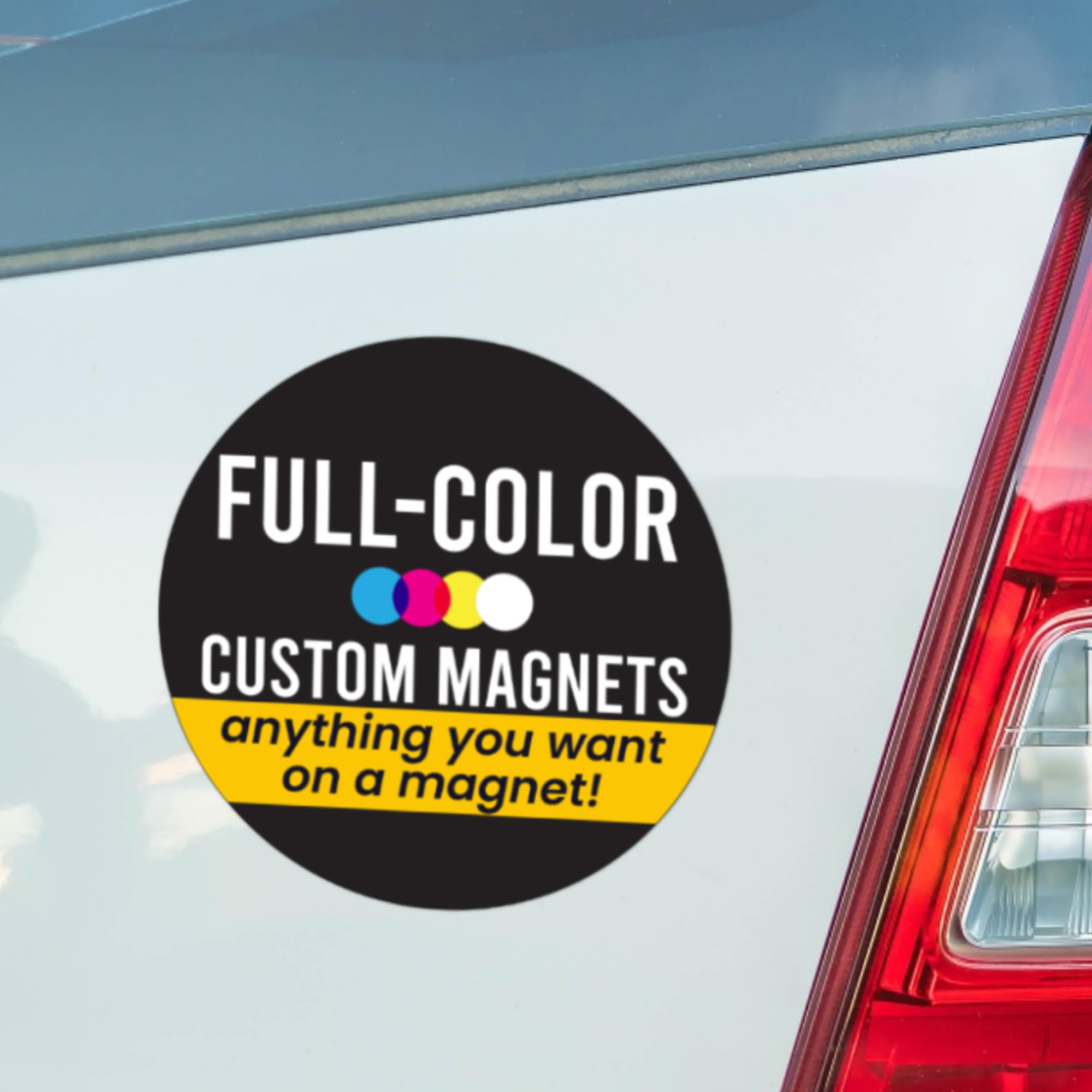 Magnet Me Up Customizable 30 Mil Round Magnet- 5    Weatherproof Car Magnet For Businesses, Sports Teams, Fundraisers & Personal