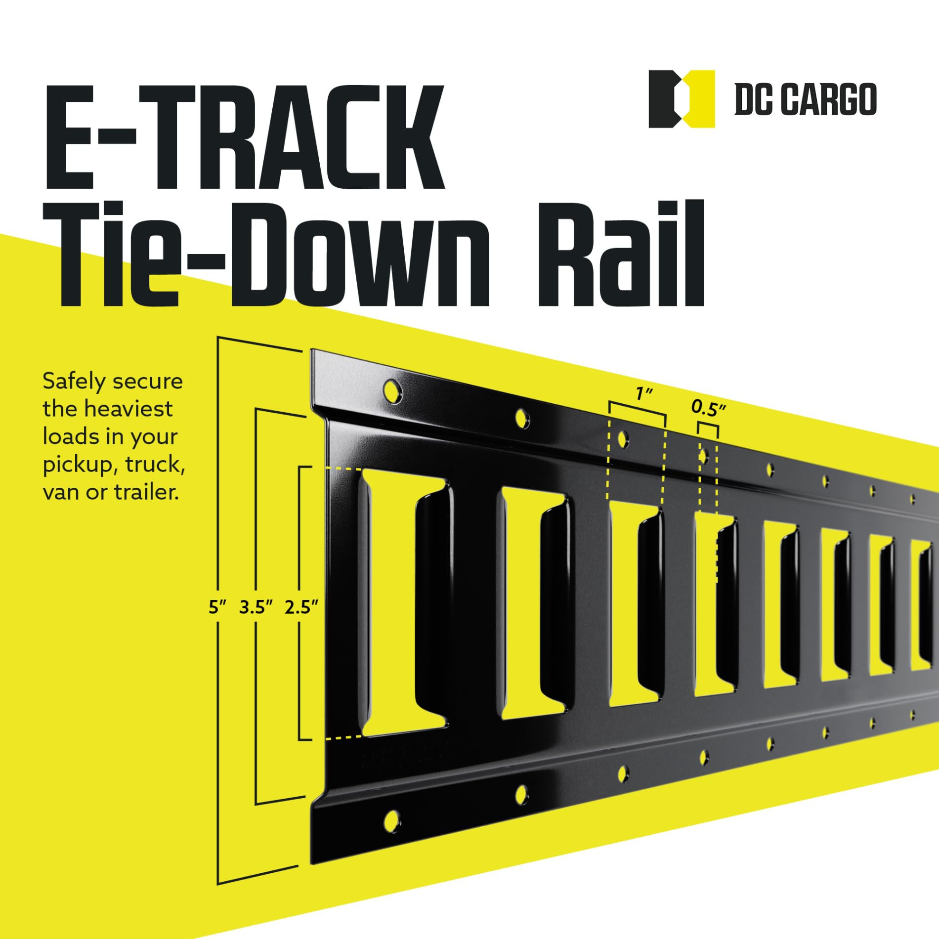 Dc Cargo Mall Indoor E Track Tie Down Rail Kit 5' (8 Pack) For Garages, Vans, Trailers, Motorcycle Tie Downs, Atv Mountings-Etra