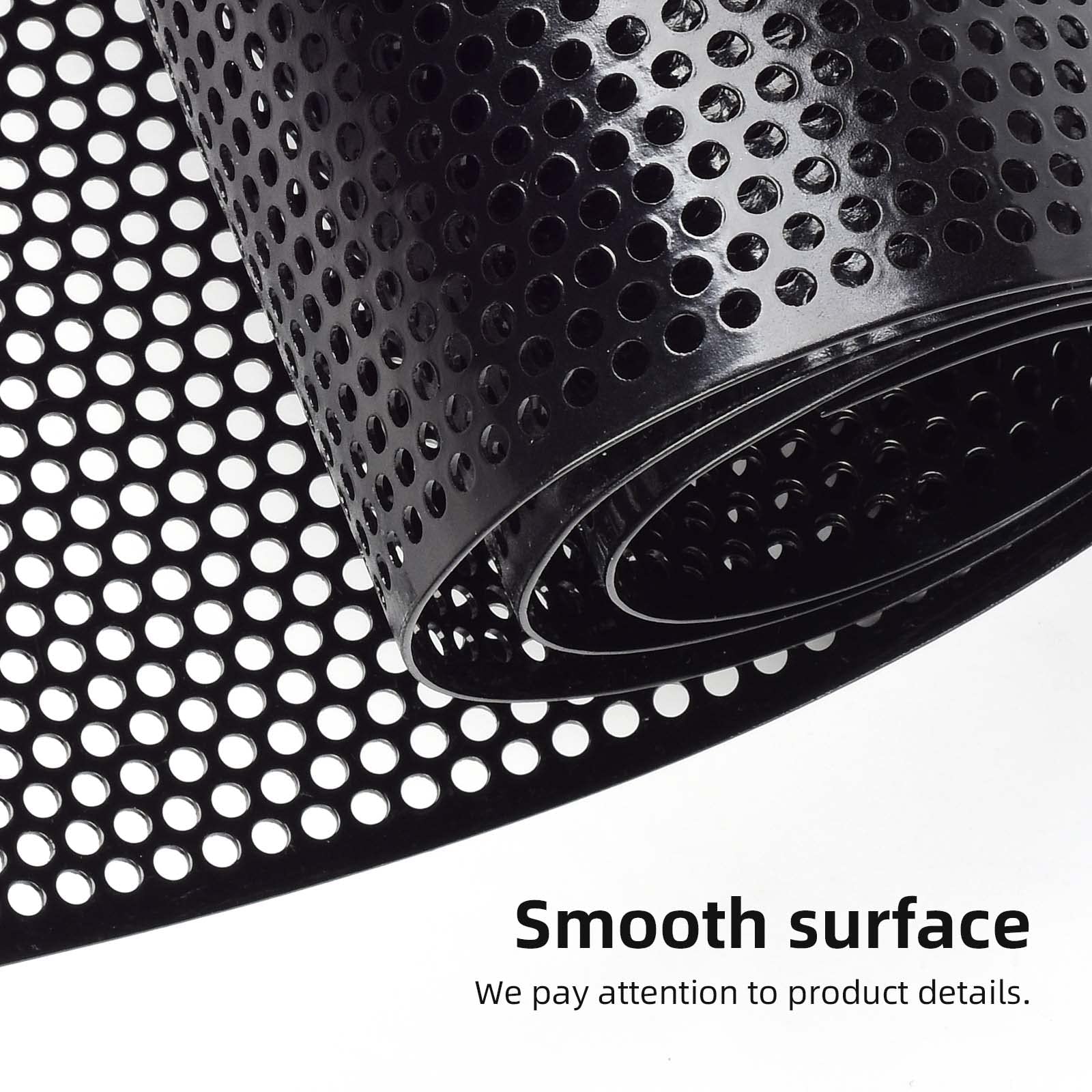 AggAuto 40"x13" Car Grill Mesh - Aluminum Alloy Grille Insert, 4mm Round Holes, Black