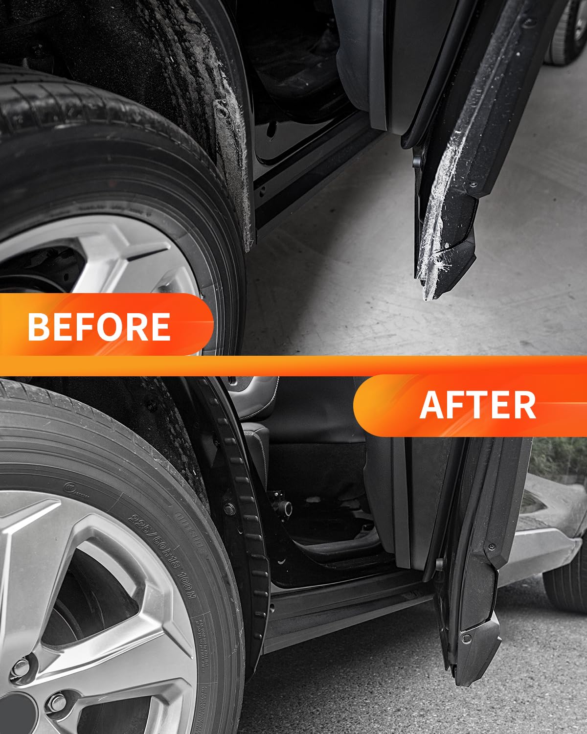Bomely Mud Flaps Compatible With 2019 2020 2021 2022 2023 2024 2025 Toyota Rav4 Fender Flares Black Rear Splash Guards For Toyota Rav4 Accessories 2Pcs