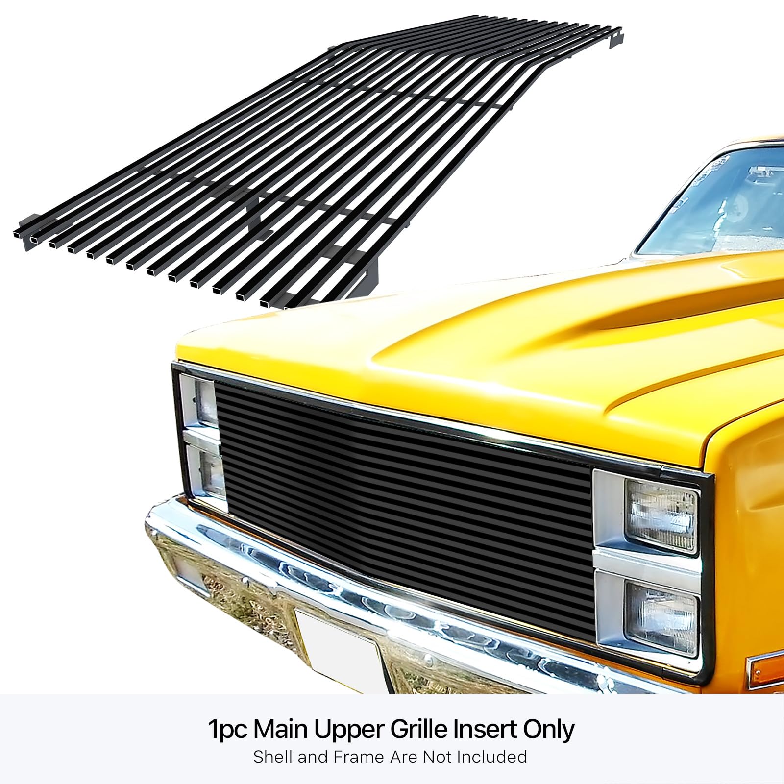 APS Stainless Steel Front Grille Insert for Chevy GMC C K Pickup 1981-1987 & Blazer Suburban Jimmy, Black, Model C85002J