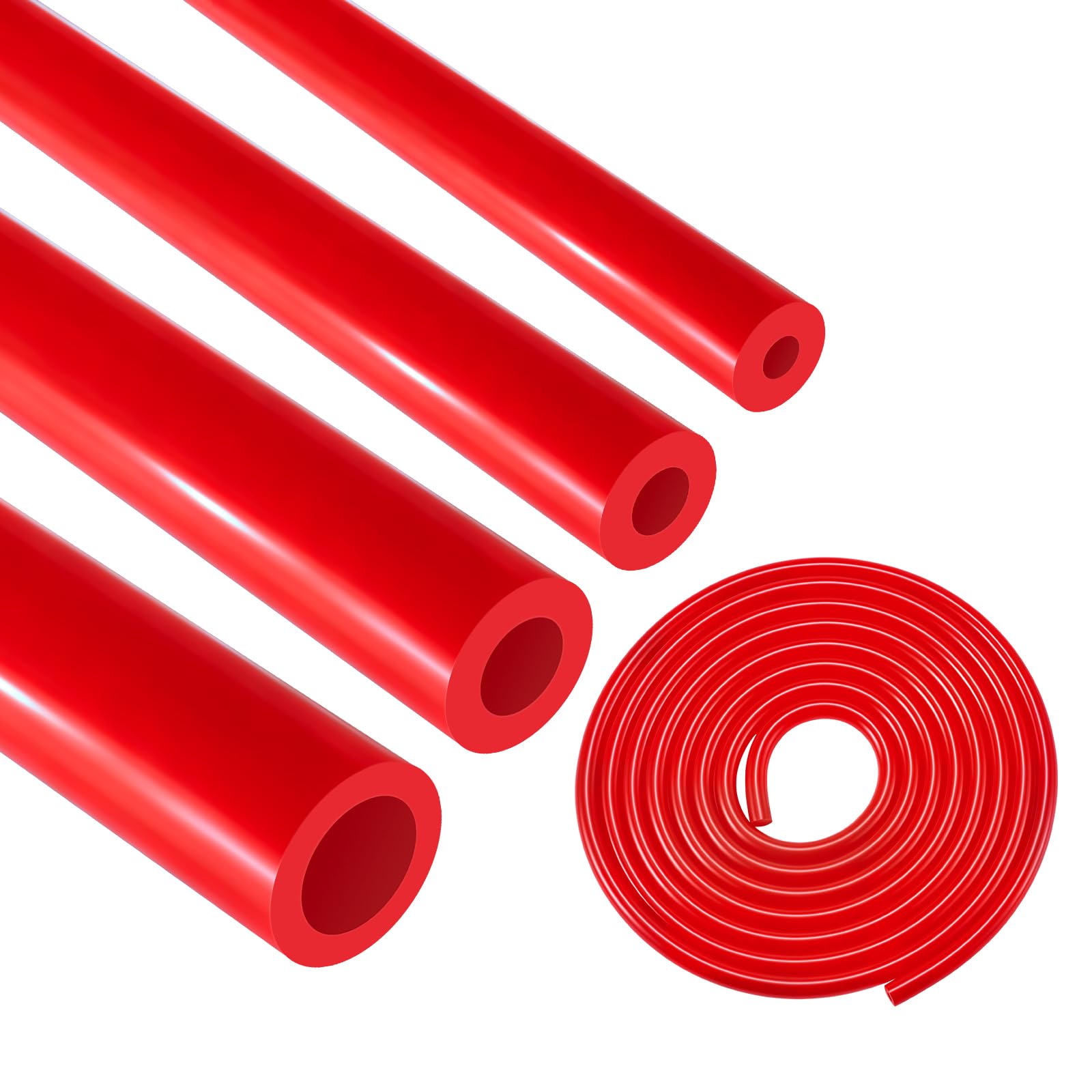 EVIL ENERGY 5/32 1/4 5/16 1/2 Silicone Vacuum Tubing Hose Line Kit 10FT 130PSI Max Pressure Red (4mm 6mm 8mm 12.7mm)