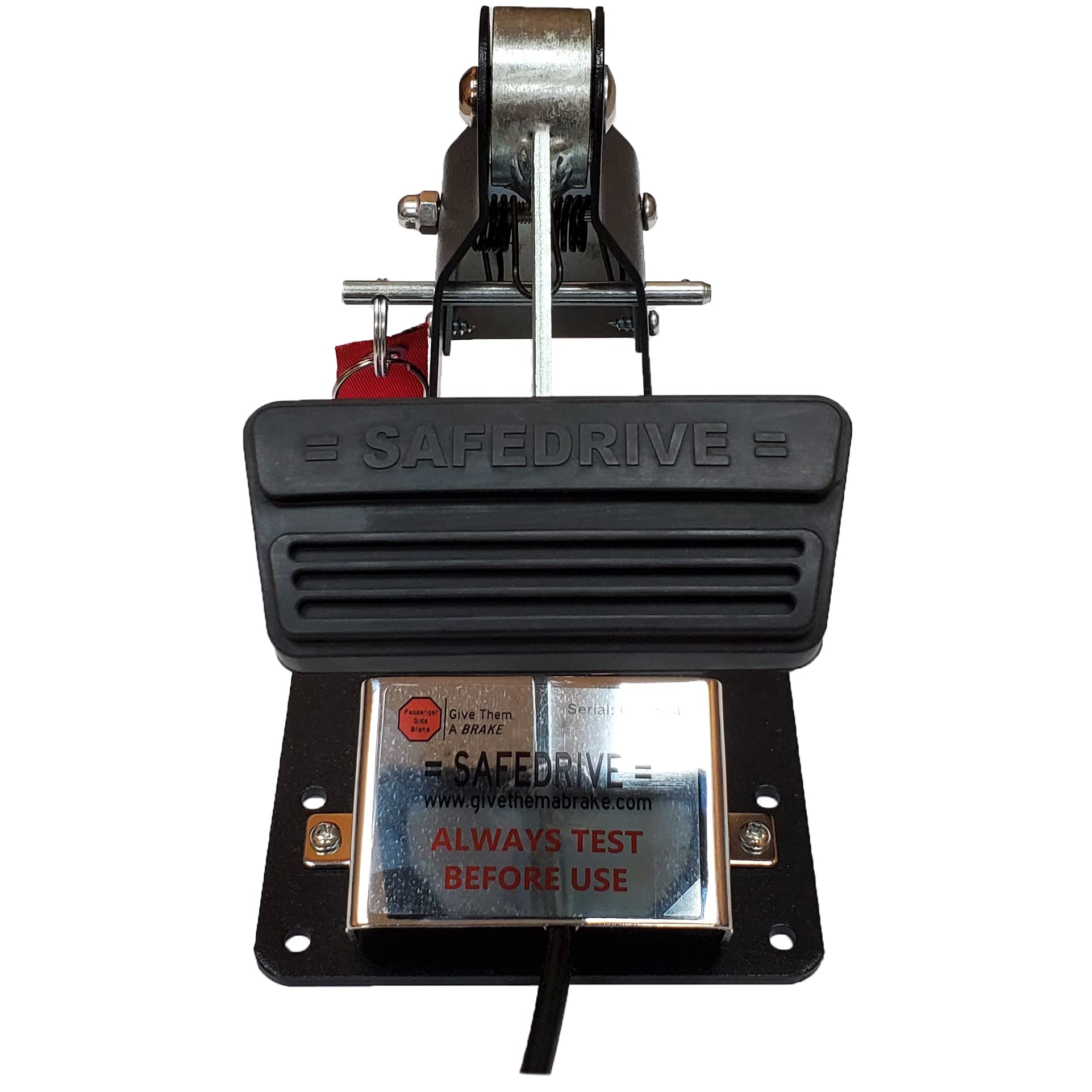 SAFEDRIVE Universal Dual Brake Pedal for RHD, Steel, Black with Chrome Highlights, Model SDP001, Ideal for Student Driver Training
