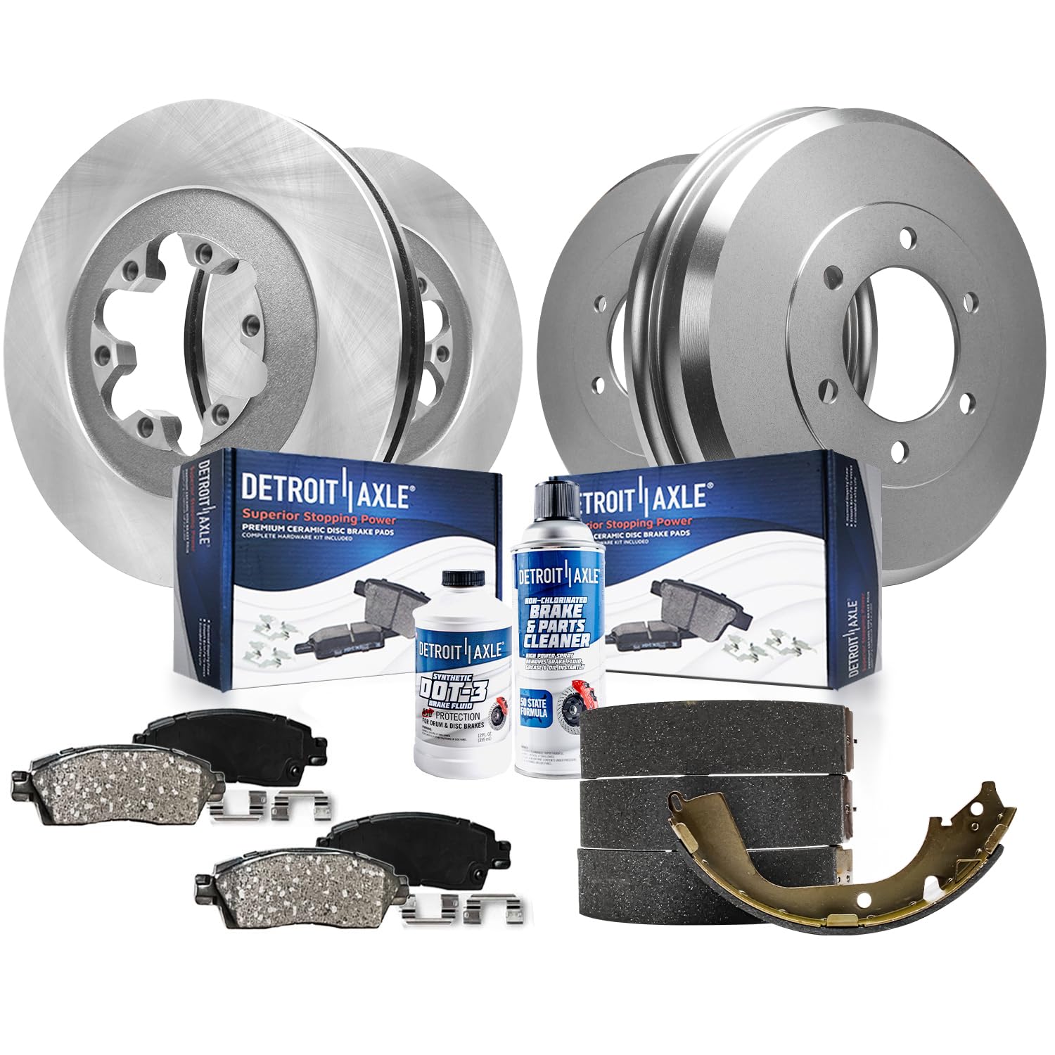 Detroit Axle - Brake Kit for 09-12 Chevy Colorado GMC Canyon Front Brake Rotors Ceramic Brakes Pads 2009 2010 2011 2012 Rear Bra