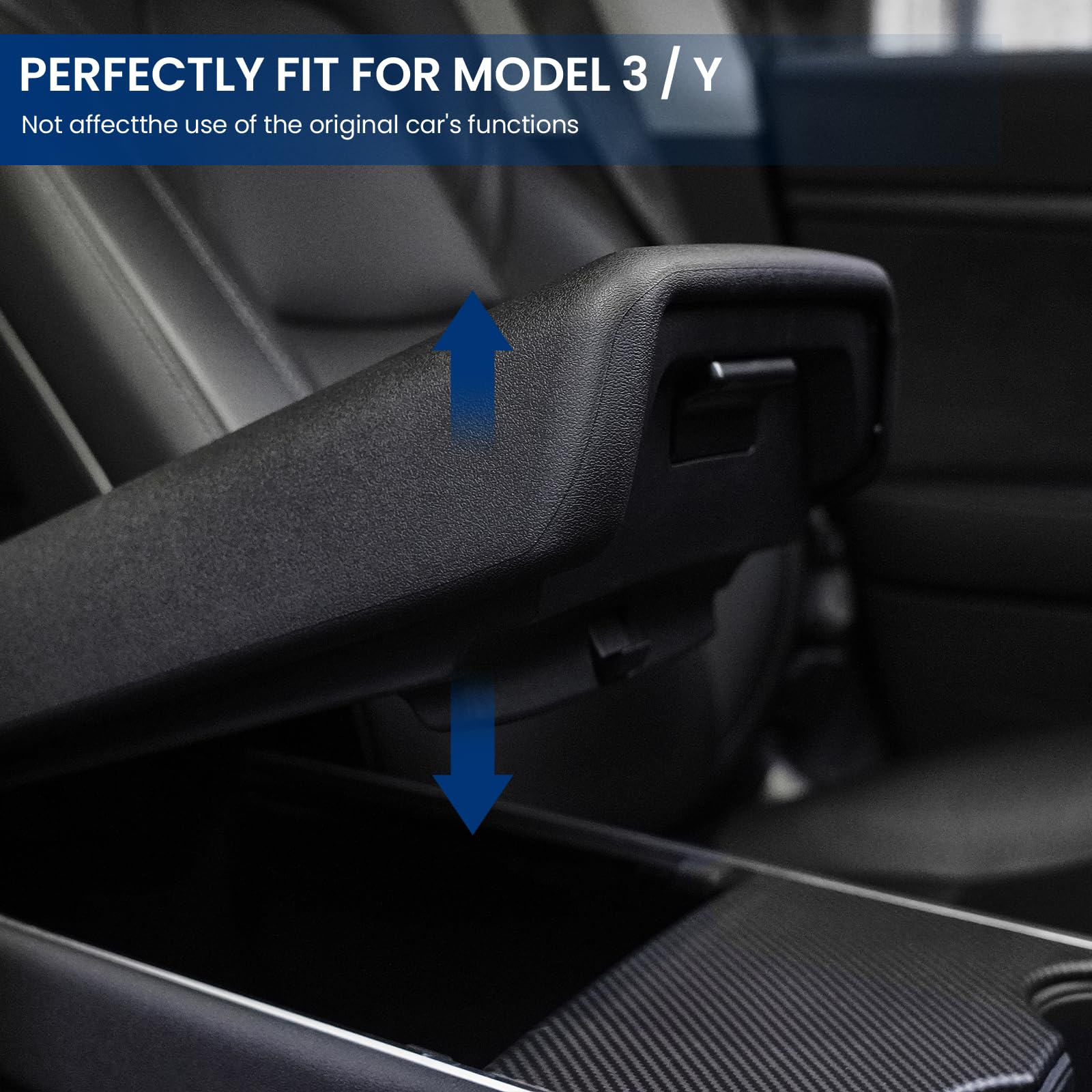 Tesla Model 3/Y Armrest Accessories - Wonarby Center Console Cover for Tesla - Car Armrest Box Cover Decoration Interior for Mod