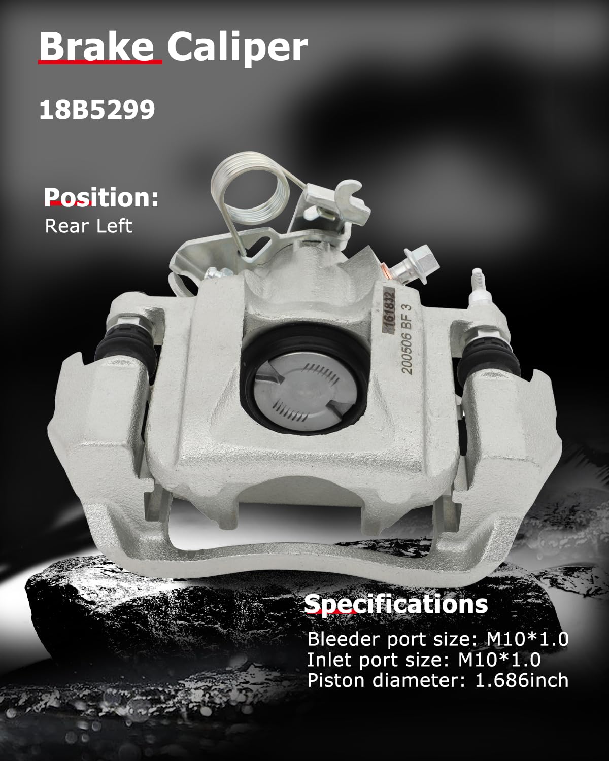 cciyu 18B5299 Rear Left Brake Caliper With Bracket For Ford For Edge 2011-2014,For Lincoln For MKX 2011-2015