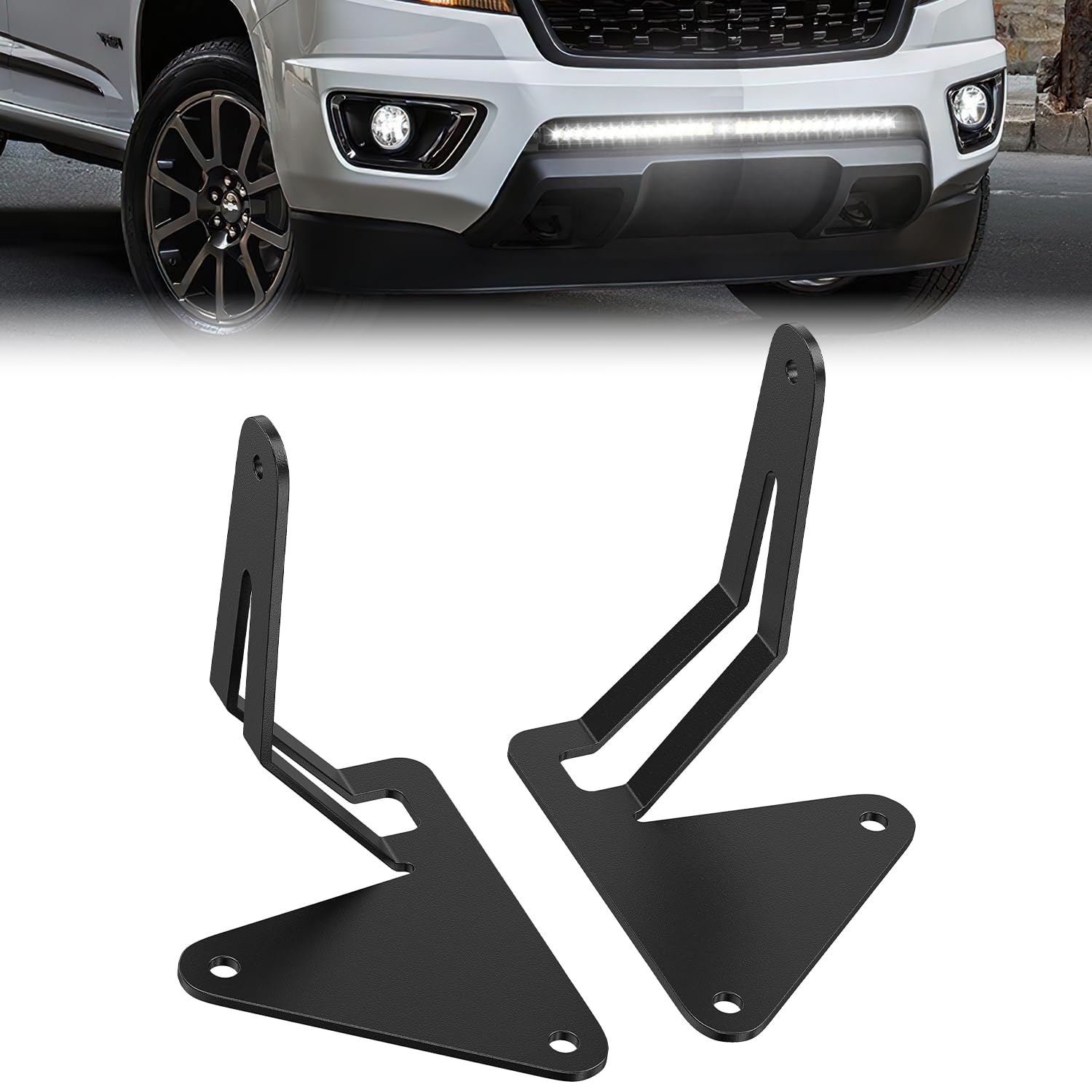 Nilight Front Lower Hidden Bumper Mounting Brackets for 32inch Single Row LED Light Bar Compatible with 2015-2022 Chevy Colorado
