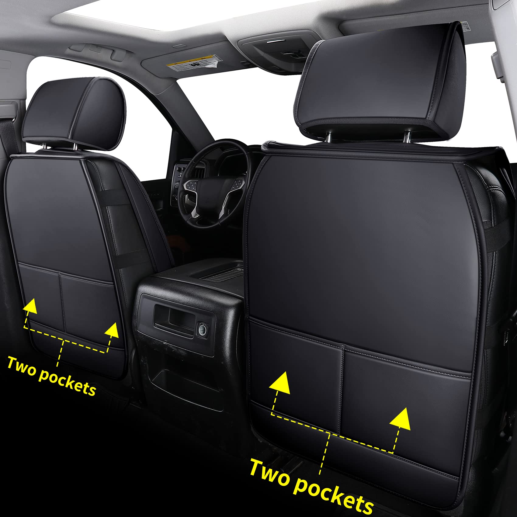 Luckyman Club Chevy Silverado/Sierra X04-S3 Seat Covers Full Set, Fit 2007-2013&2019-2025 1500/2008-2014&2020-2025 2500 Hd/3500