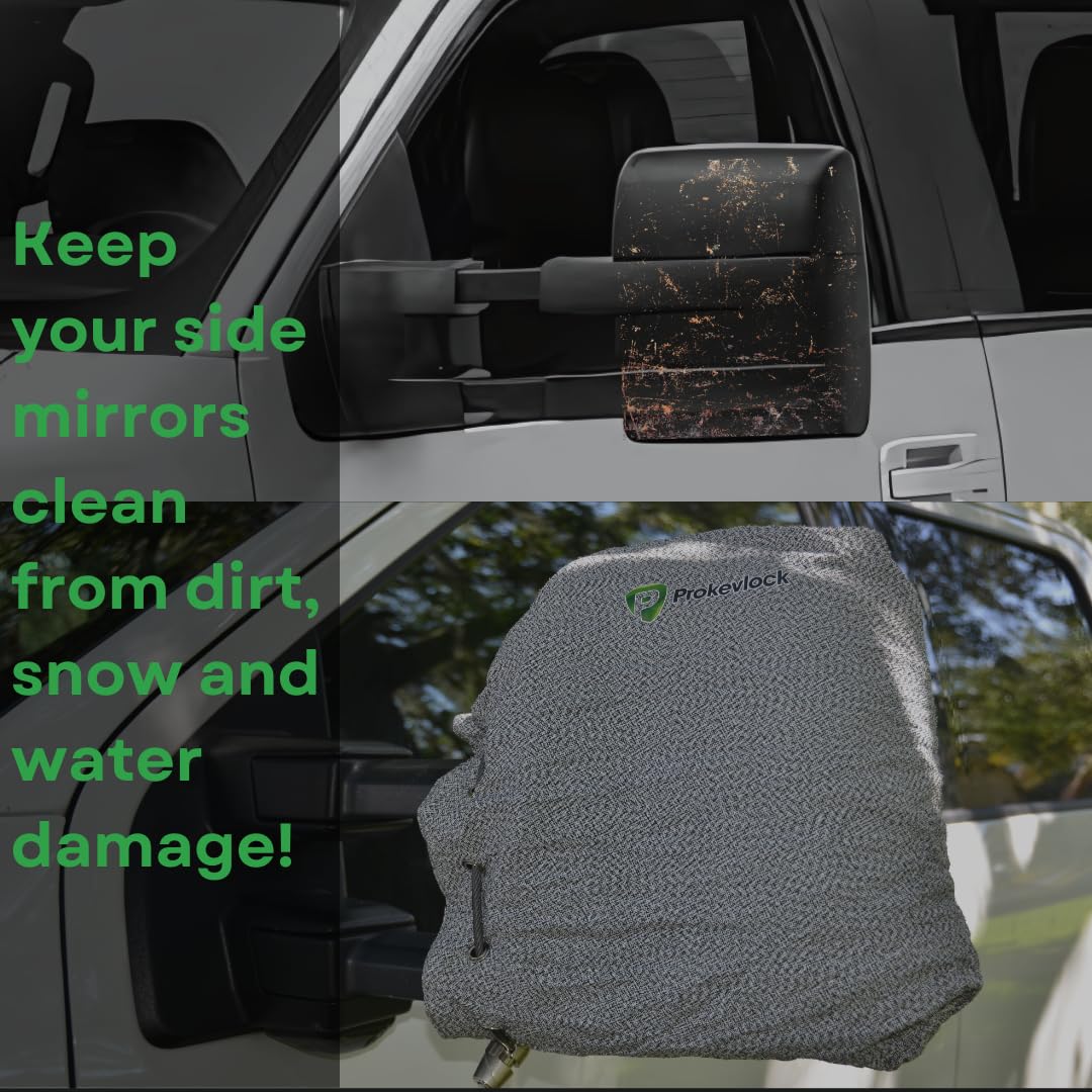 Prokevlock HD-MirrorLock for Trucks - Anti-Theft Side Mirror Covers, Grey, 16x14x6 Inches, Steel Mesh, Model PRKL