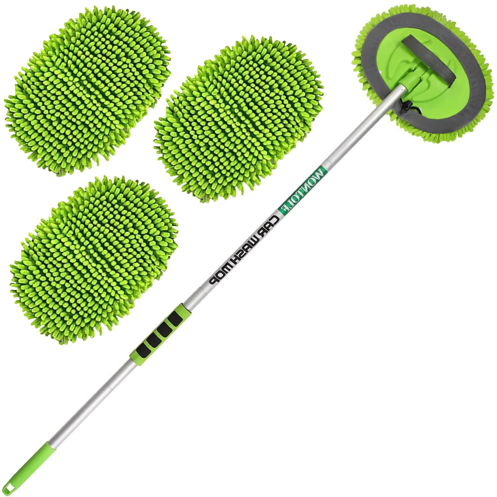 62 Car Wash Brush with Long Handle Chenille Microfiber Car Wash Mop Mitt Kit Scratch-Free Car Cleaning Brush Care Kits with Re